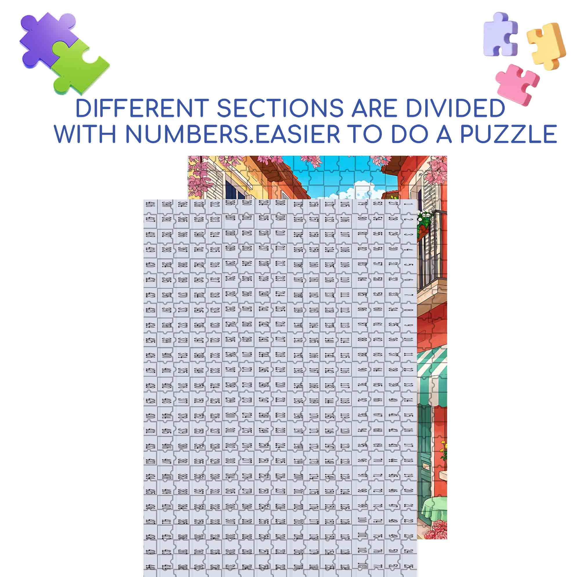 Side Street 500pcs/1000pcs Jigsaw Puzzle, Scratch-Resistant, Paper Material, Interactive Family Game & Brain-Boosting DIY Decor, Perfect for Halloween, Christmas & New Year Gifts, Family Puzzle Game