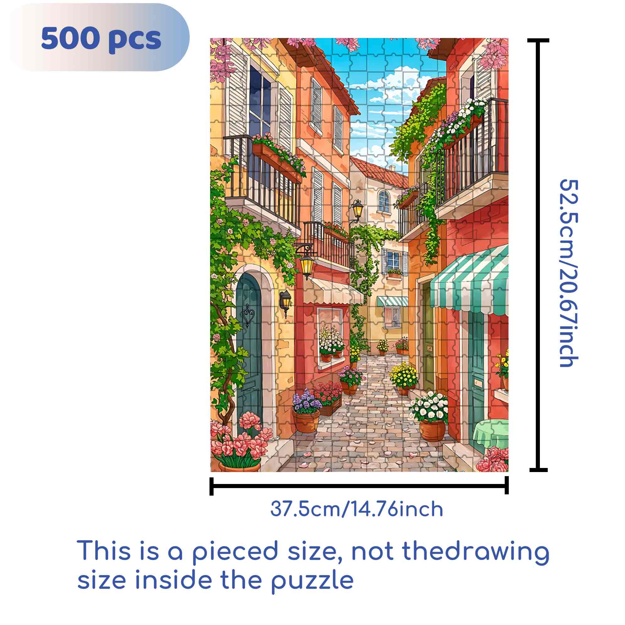 Side Street 500pcs/1000pcs Jigsaw Puzzle, Scratch-Resistant, Paper Material, Interactive Family Game & Brain-Boosting DIY Decor, Perfect for Halloween, Christmas & New Year Gifts, Family Puzzle Game