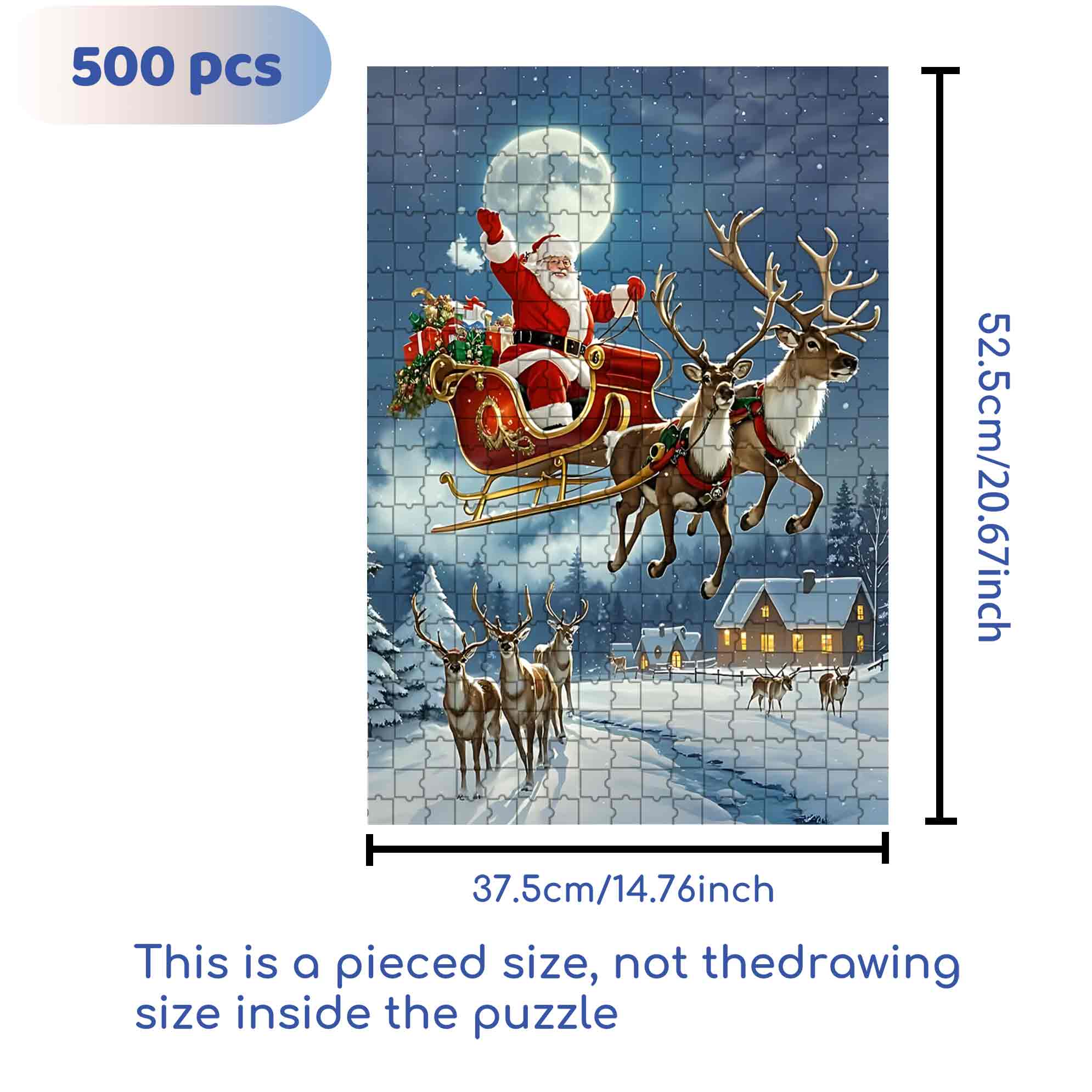 Sled 500pcs/1000pcs Jigsaw Puzzle, Scratch-Resistant, Paper Material, Interactive Family Game & Brain-Boosting DIY Decor, Perfect for Halloween, Christmas & New Year Gifts, Family Puzzle Game