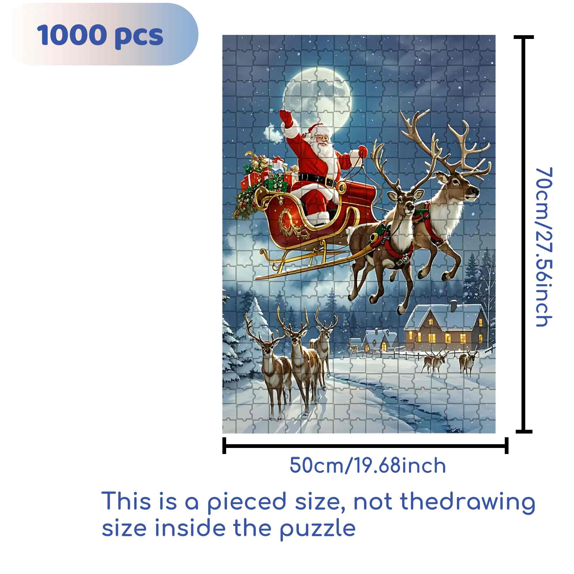 Sled 500pcs/1000pcs Jigsaw Puzzle, Scratch-Resistant, Paper Material, Interactive Family Game & Brain-Boosting DIY Decor, Perfect for Halloween, Christmas & New Year Gifts, Family Puzzle Game