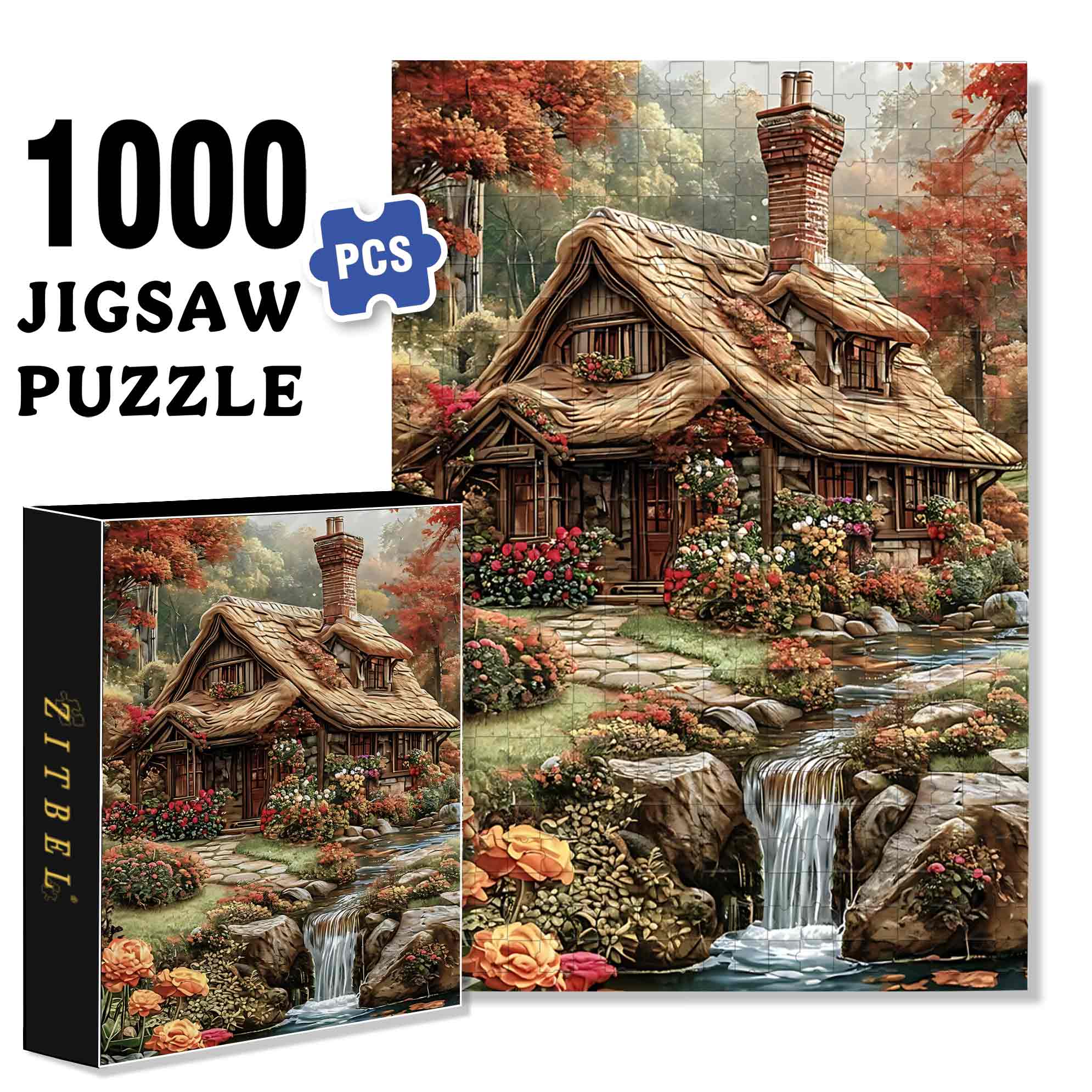 Stream 500pcs/1000pcs Jigsaw Puzzle, Scratch-Resistant, Paper Material, Interactive Family Game & Brain-Boosting DIY Decor, Perfect for Halloween, Christmas & New Year Gifts, Family Puzzle Game
