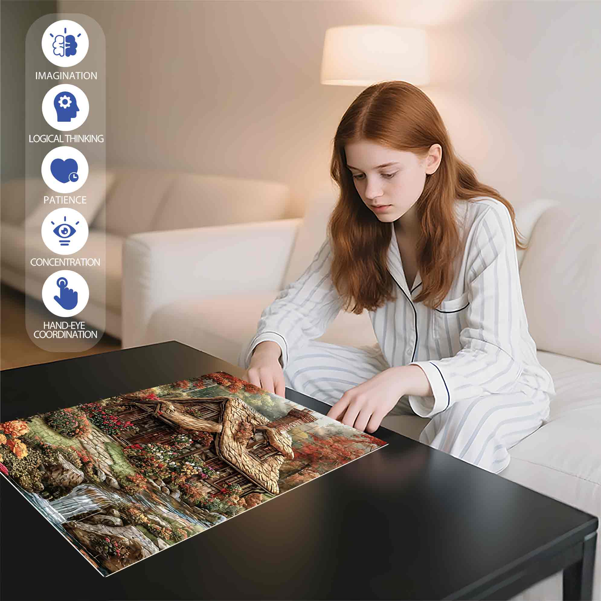 Stream 500pcs/1000pcs Jigsaw Puzzle, Scratch-Resistant, Paper Material, Interactive Family Game & Brain-Boosting DIY Decor, Perfect for Halloween, Christmas & New Year Gifts, Family Puzzle Game