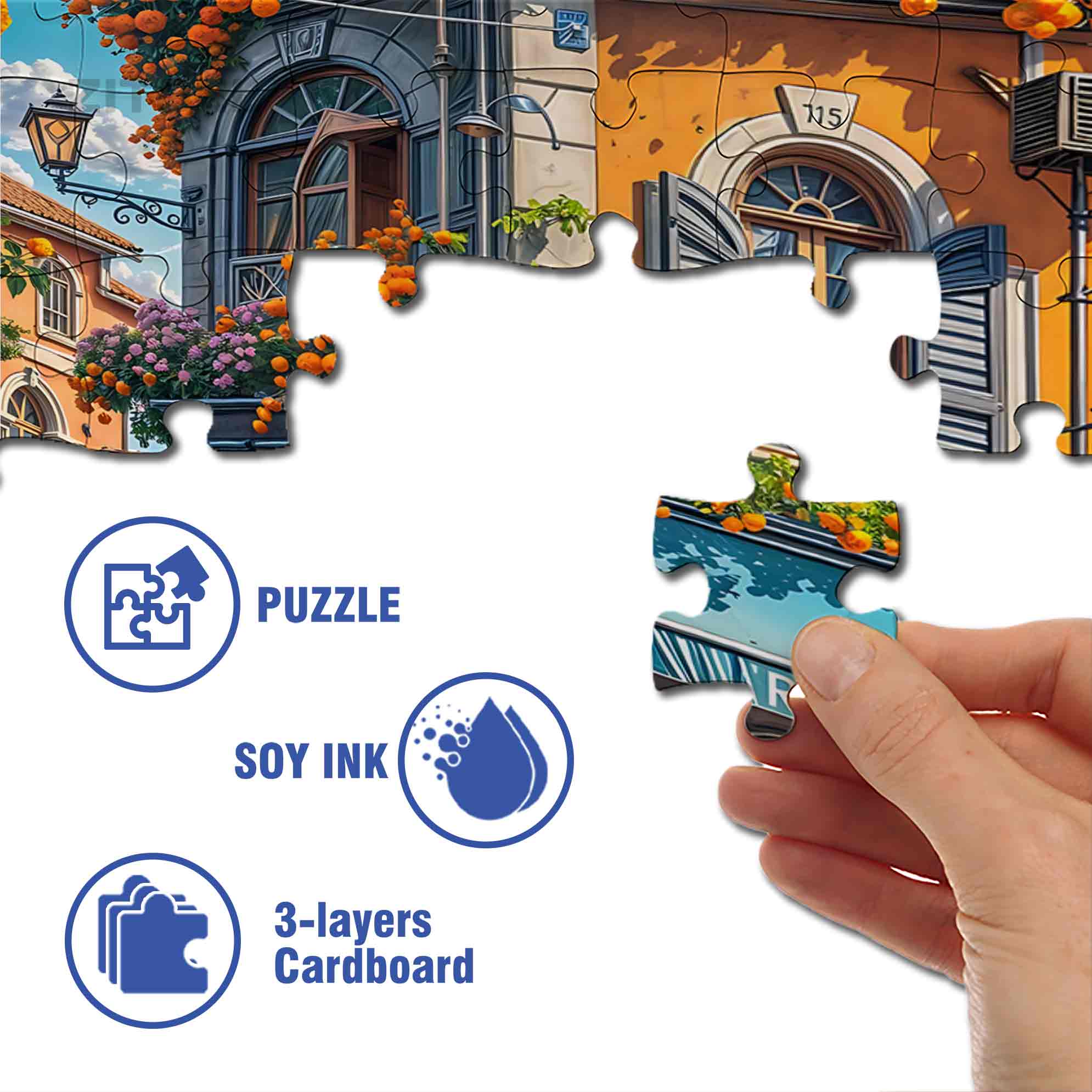 Street Corner Motorcycle 500pcs/1000pcs Jigsaw Puzzle, Scratch-Resistant, Paper Material, Interactive Family Game & Brain-Boosting DIY Decor, Perfect for Halloween, Christmas & New Year Gifts, Family Puzzle Game
