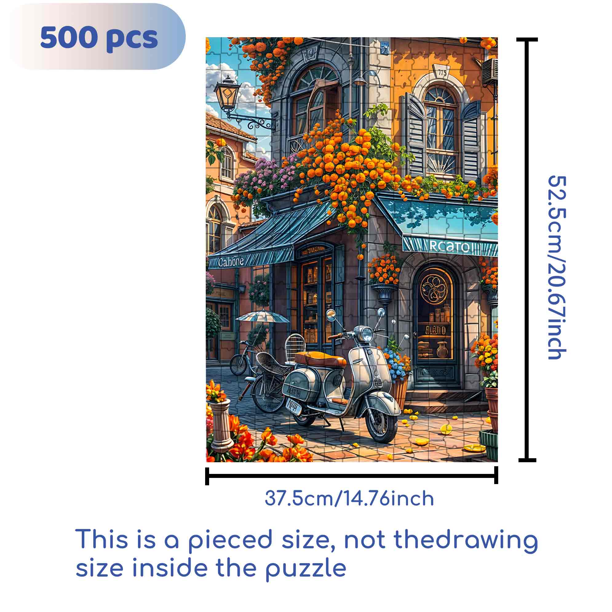 Street Corner Motorcycle 500pcs/1000pcs Jigsaw Puzzle, Scratch-Resistant, Paper Material, Interactive Family Game & Brain-Boosting DIY Decor, Perfect for Halloween, Christmas & New Year Gifts, Family Puzzle Game