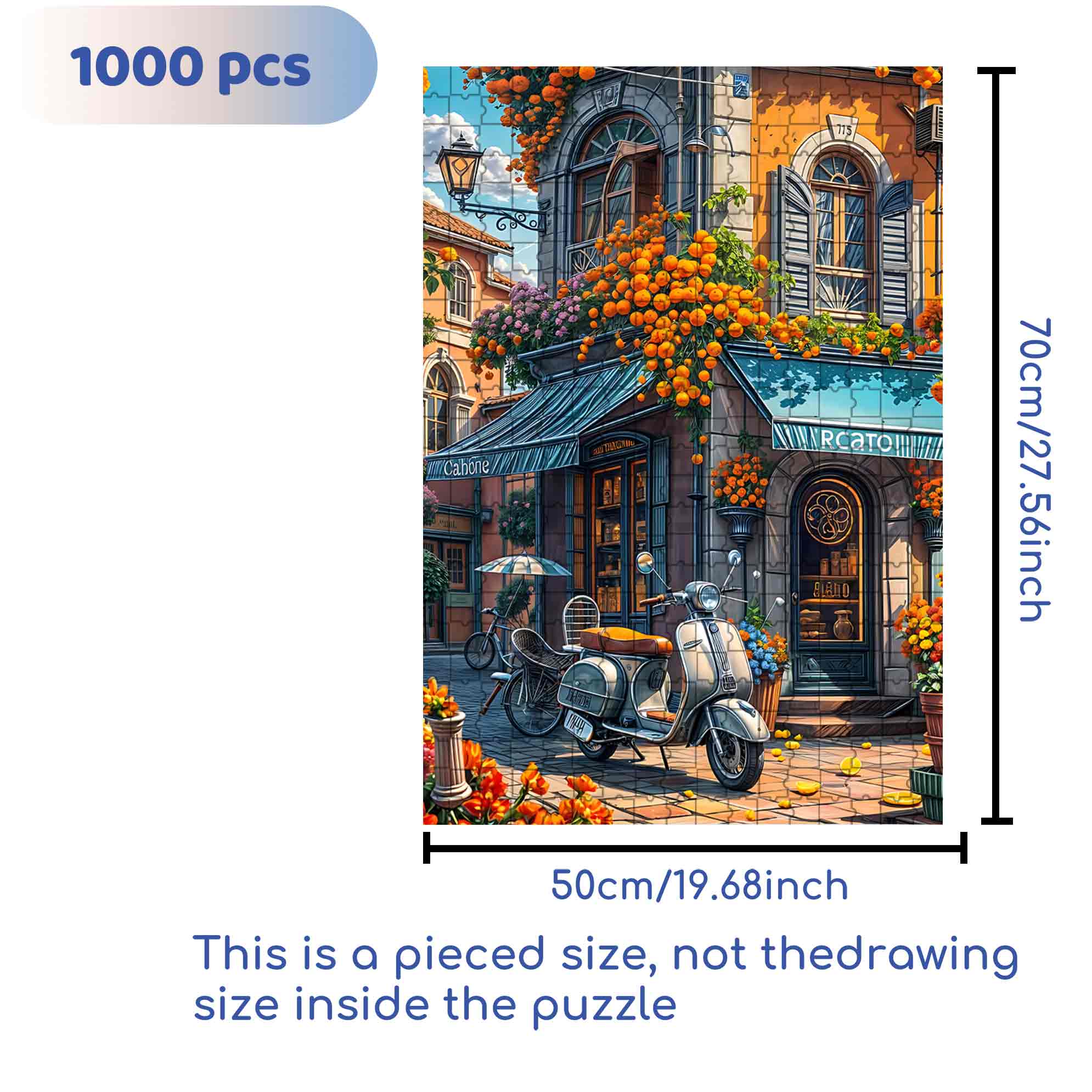 Street Corner Motorcycle 500pcs/1000pcs Jigsaw Puzzle, Scratch-Resistant, Paper Material, Interactive Family Game & Brain-Boosting DIY Decor, Perfect for Halloween, Christmas & New Year Gifts, Family Puzzle Game