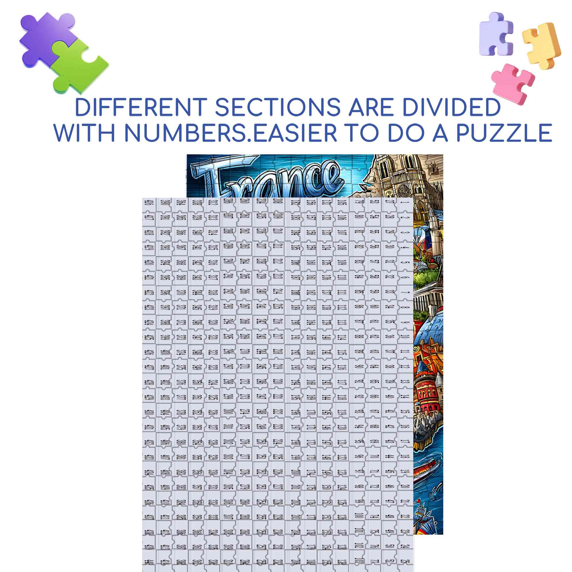 Vive La France  500pcs/1000pcs Jigsaw Puzzle, Scratch-Resistant, Paper Material, Interactive Family Game & Brain-Boosting DIY Decor, Perfect for Halloween, Christmas & New Year Gifts, Family Puzzle Game