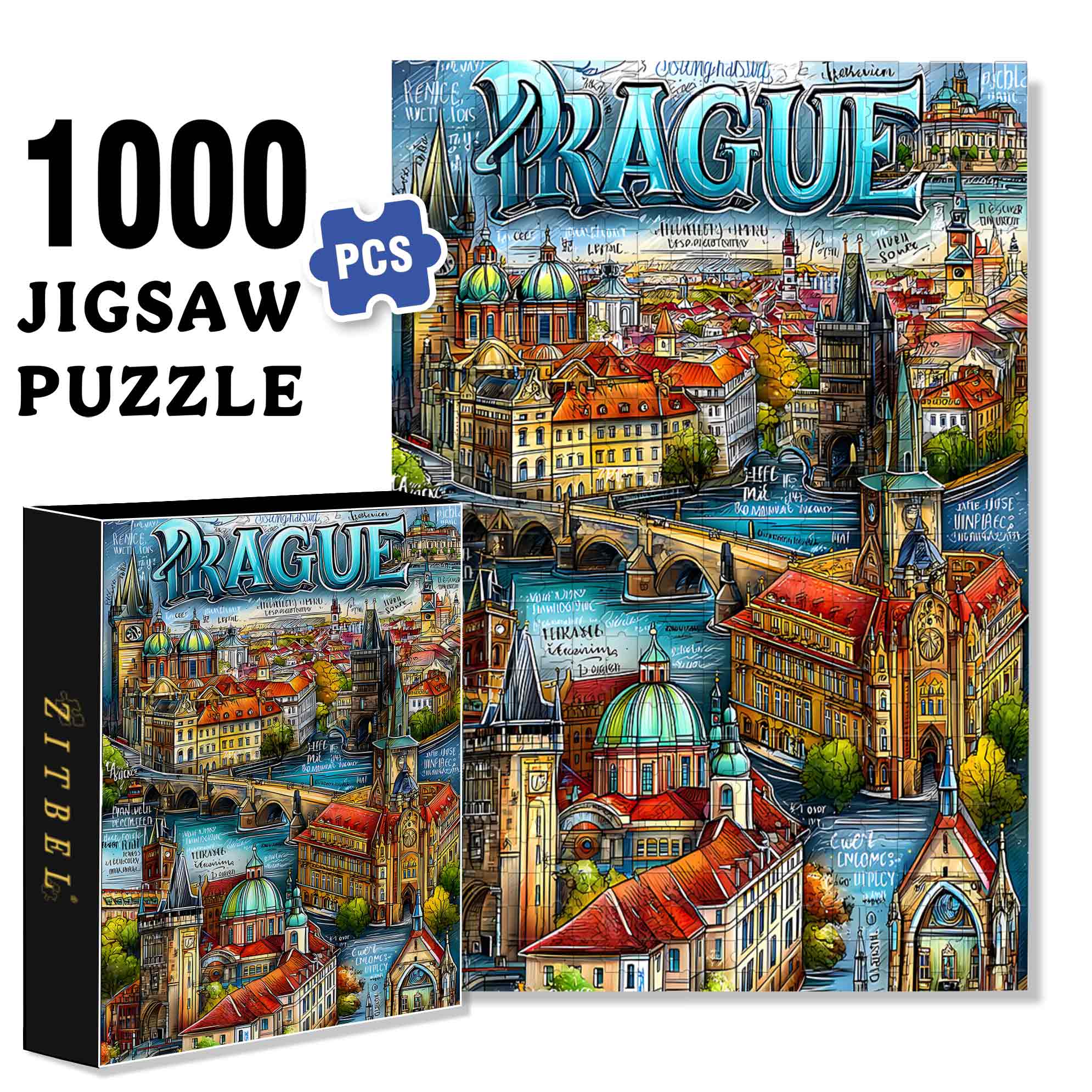 Whimsica  500pcs/1000pcs Jigsaw Puzzle, Scratch-Resistant, Paper Material, Interactive Family Game & Brain-Boosting DIY Decor, Perfect for Halloween, Christmas & New Year Gifts, Family Puzzle Game