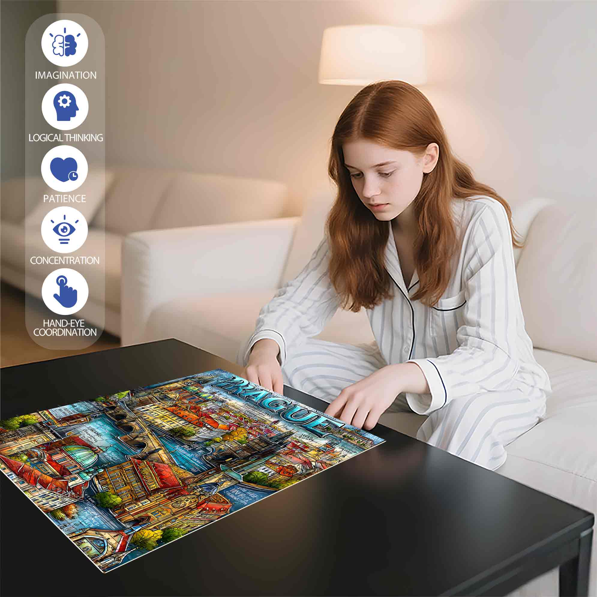 Whimsica  500pcs/1000pcs Jigsaw Puzzle, Scratch-Resistant, Paper Material, Interactive Family Game & Brain-Boosting DIY Decor, Perfect for Halloween, Christmas & New Year Gifts, Family Puzzle Game