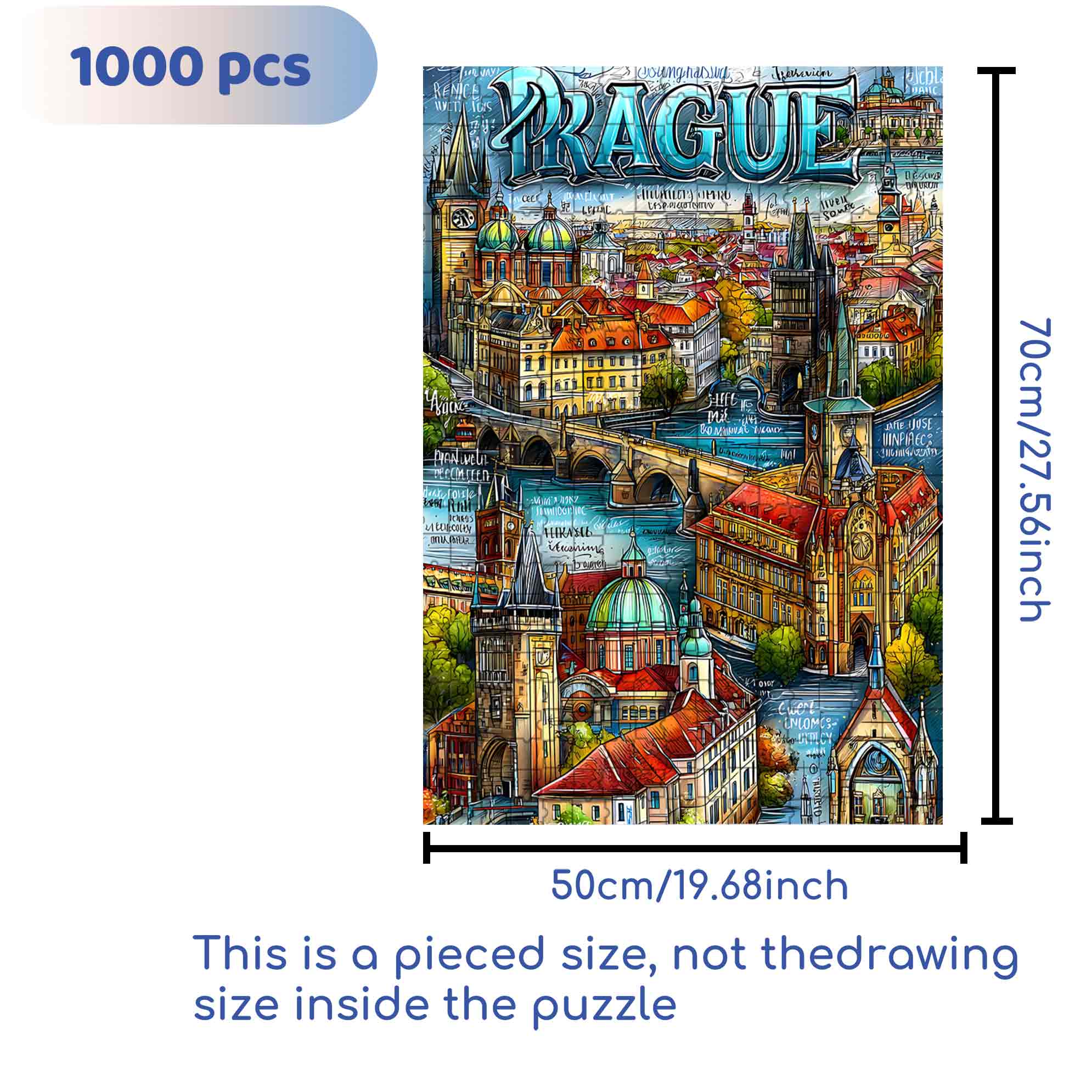 Whimsica  500pcs/1000pcs Jigsaw Puzzle, Scratch-Resistant, Paper Material, Interactive Family Game & Brain-Boosting DIY Decor, Perfect for Halloween, Christmas & New Year Gifts, Family Puzzle Game