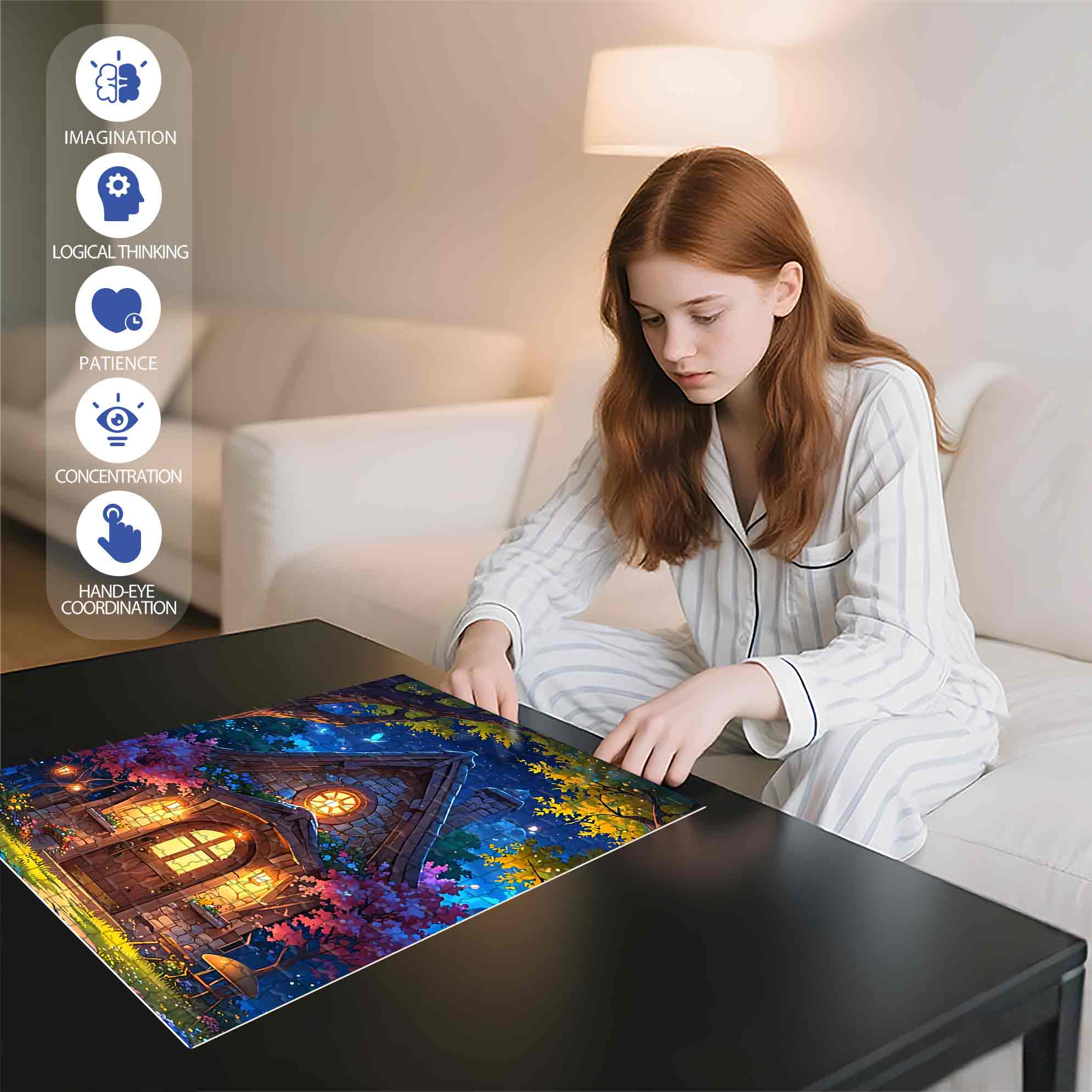 WP 500pcs/1000pcs Jigsaw Puzzle, Scratch-Resistant, Paper Material, Interactive Family Game & Brain-Boosting DIY Decor, Perfect for Halloween, Christmas & New Year Gifts, Family Puzzle Game