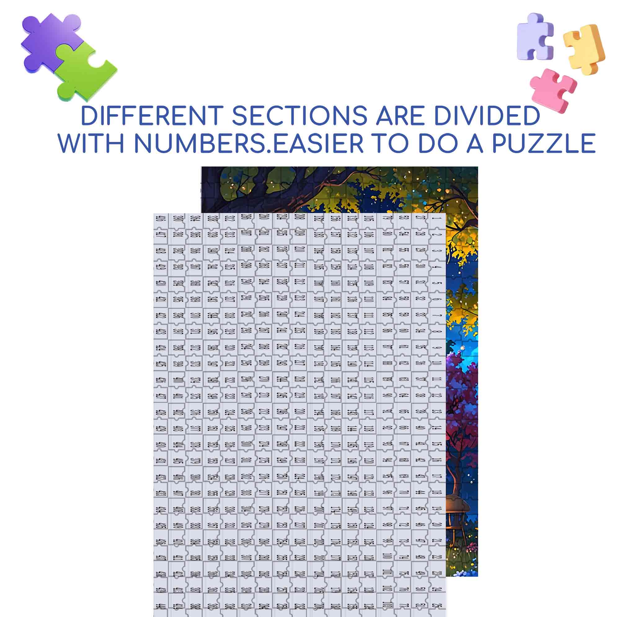 WP 500pcs/1000pcs Jigsaw Puzzle, Scratch-Resistant, Paper Material, Interactive Family Game & Brain-Boosting DIY Decor, Perfect for Halloween, Christmas & New Year Gifts, Family Puzzle Game
