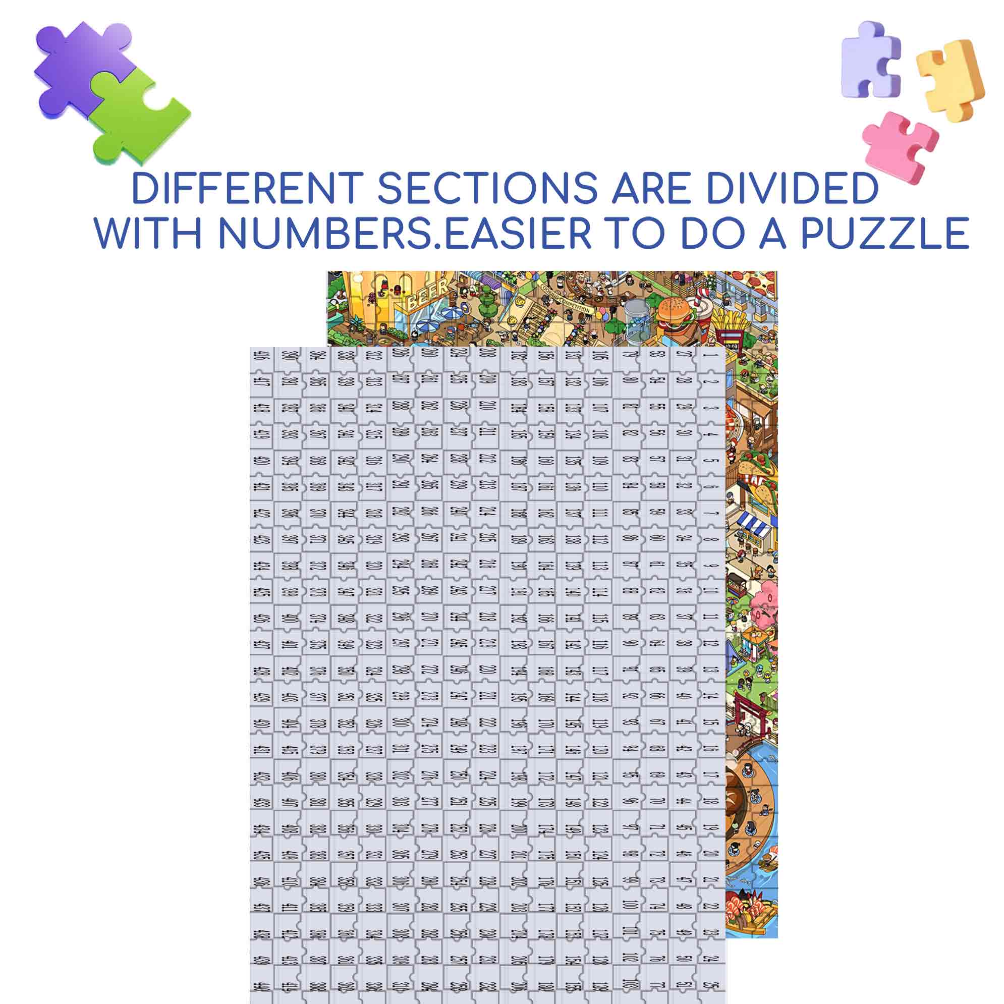 Yellow 500pcs/1000pcs Jigsaw Puzzle, Scratch-Resistant, Paper Material, Interactive Family Game & Brain-Boosting DIY Decor, Perfect for Halloween, Christmas & New Year Gifts, Family Puzzle Game