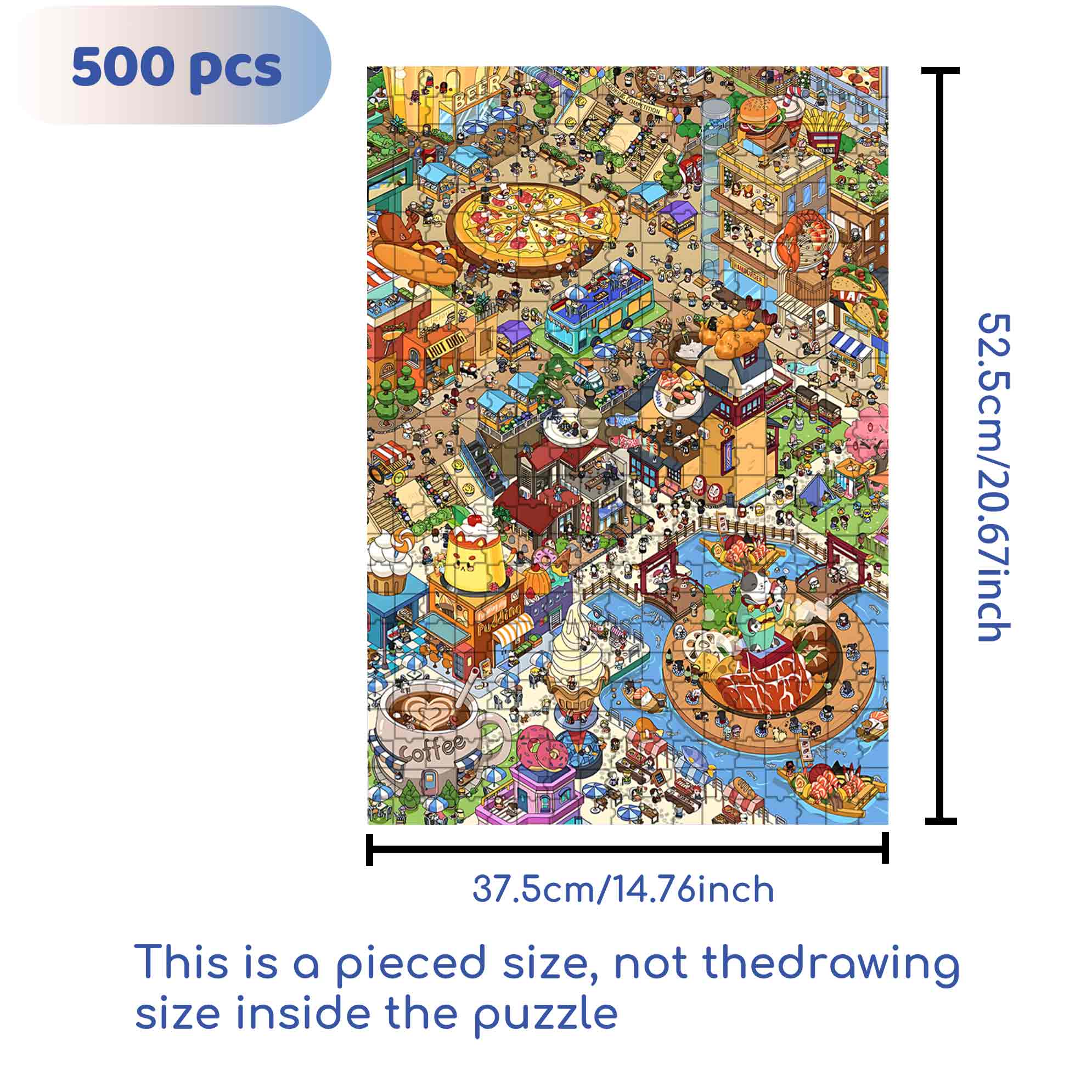 Yellow 500pcs/1000pcs Jigsaw Puzzle, Scratch-Resistant, Paper Material, Interactive Family Game & Brain-Boosting DIY Decor, Perfect for Halloween, Christmas & New Year Gifts, Family Puzzle Game