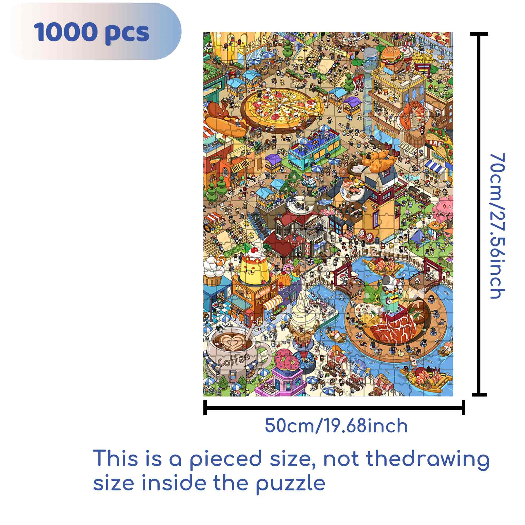 Yellow 500pcs/1000pcs Jigsaw Puzzle, Scratch-Resistant, Paper Material, Interactive Family Game & Brain-Boosting DIY Decor, Perfect for Halloween, Christmas & New Year Gifts, Family Puzzle Game