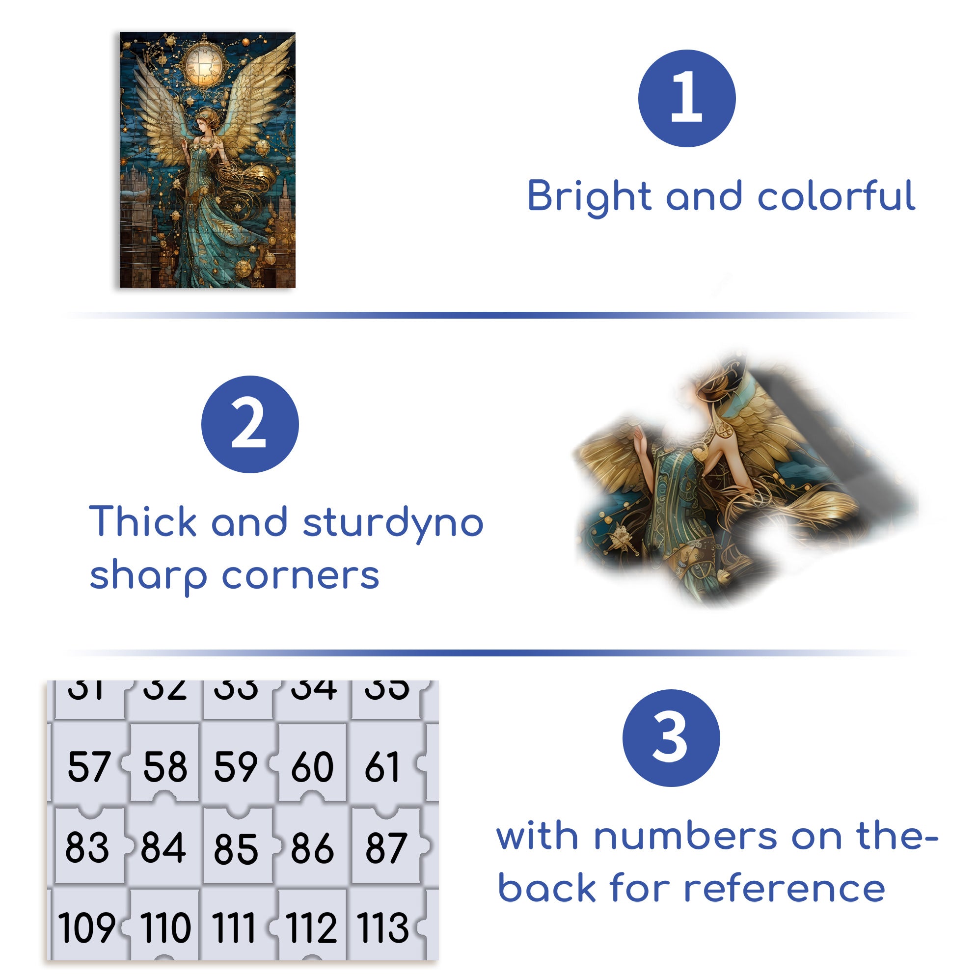 Angel 500pcs/1000pcs Jigsaw Puzzle, Scratch-Resistant, Interactive Family Game & Brain-Boosting DIY Decor, Perfect for Halloween, Christmas & New Year Gifts, Family Puzzle Game