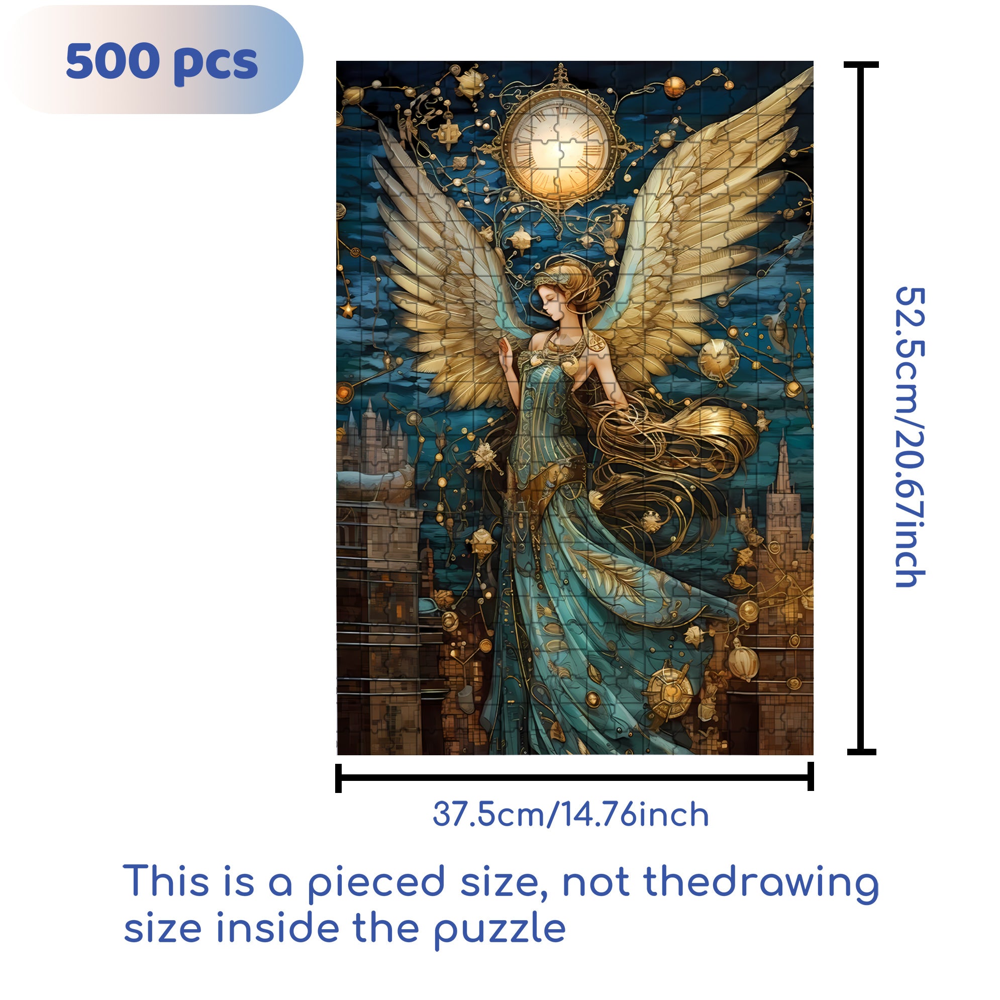 Angel 500pcs/1000pcs Jigsaw Puzzle, Scratch-Resistant, Interactive Family Game & Brain-Boosting DIY Decor, Perfect for Halloween, Christmas & New Year Gifts, Family Puzzle Game