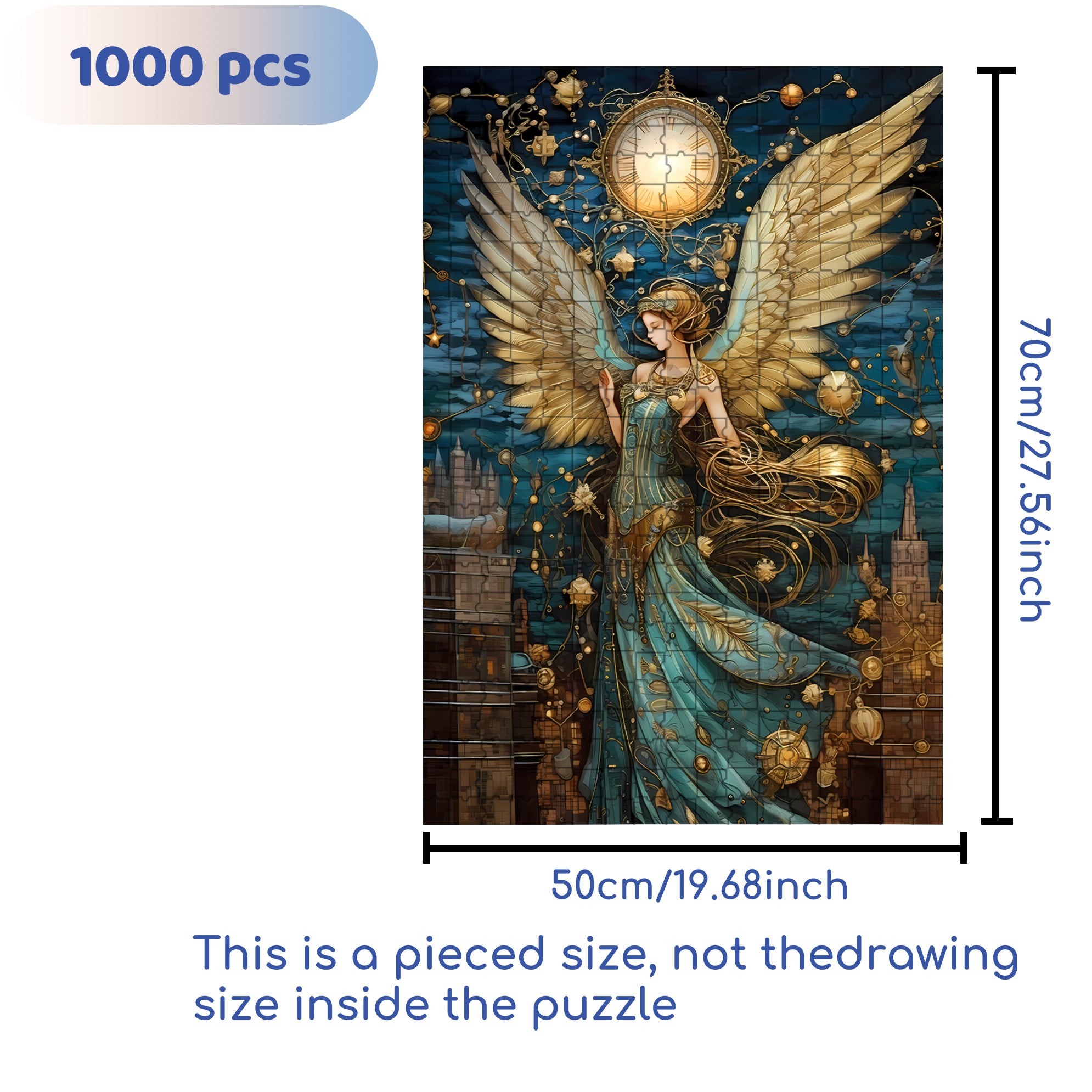 Angel 500pcs/1000pcs Jigsaw Puzzle, Scratch-Resistant, Interactive Family Game & Brain-Boosting DIY Decor, Perfect for Halloween, Christmas & New Year Gifts, Family Puzzle Game