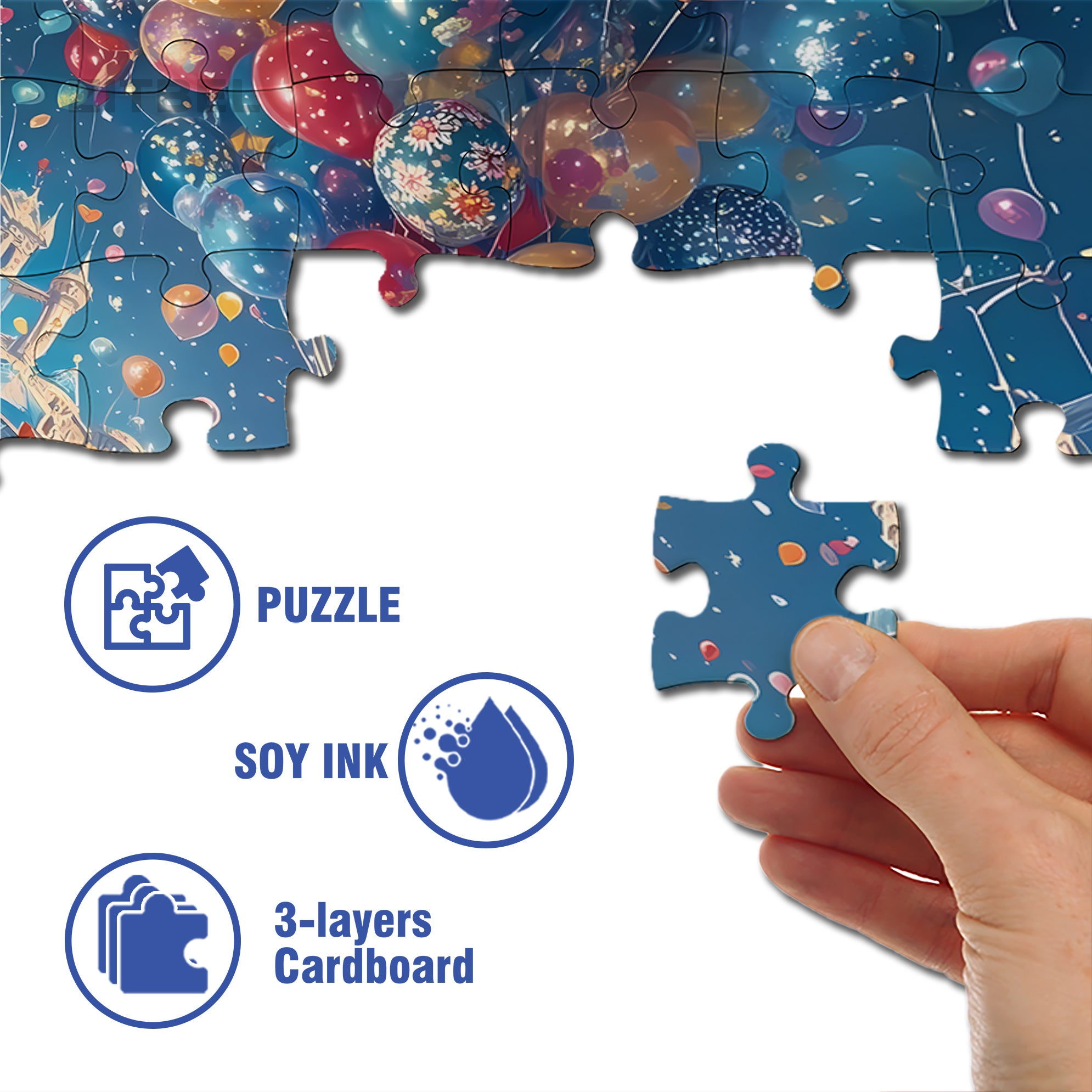 Balloon 500pcs/1000pcs Jigsaw Puzzle, Scratch-Resistant, Interactive Family Game & Brain-Boosting DIY Decor, Perfect for Halloween, Christmas & New Year Gifts, Family Puzzle Game