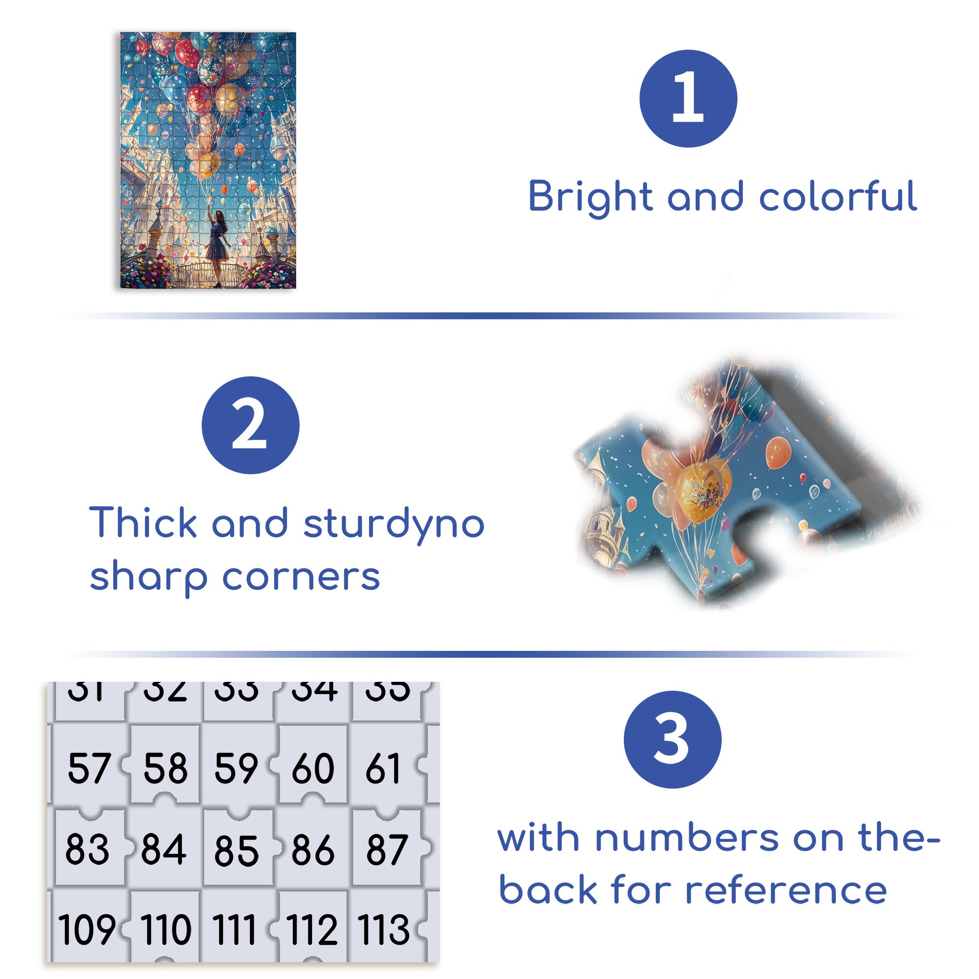 Balloon 500pcs/1000pcs Jigsaw Puzzle, Scratch-Resistant, Interactive Family Game & Brain-Boosting DIY Decor, Perfect for Halloween, Christmas & New Year Gifts, Family Puzzle Game