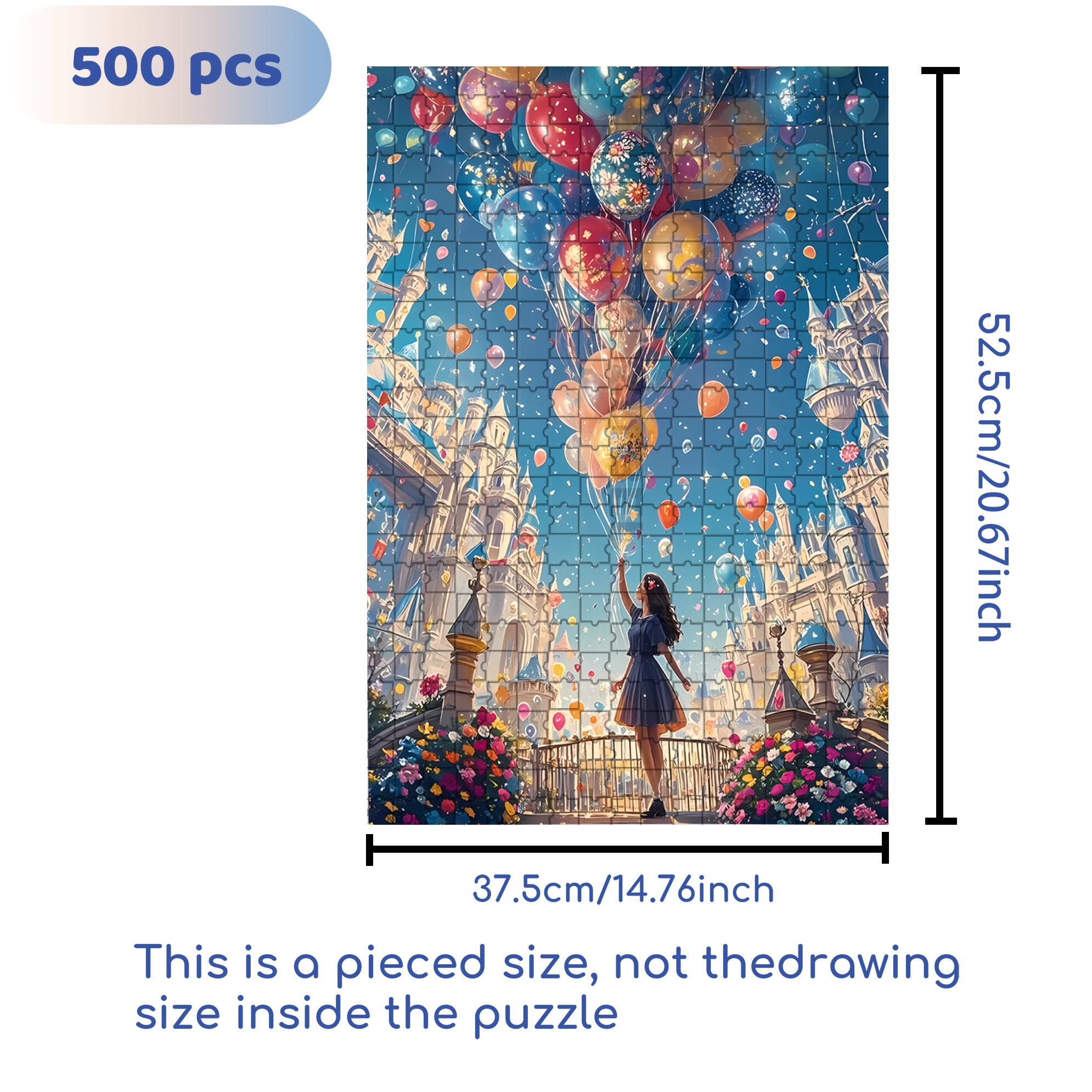 Balloon 500pcs/1000pcs Jigsaw Puzzle, Scratch-Resistant, Interactive Family Game & Brain-Boosting DIY Decor, Perfect for Halloween, Christmas & New Year Gifts, Family Puzzle Game