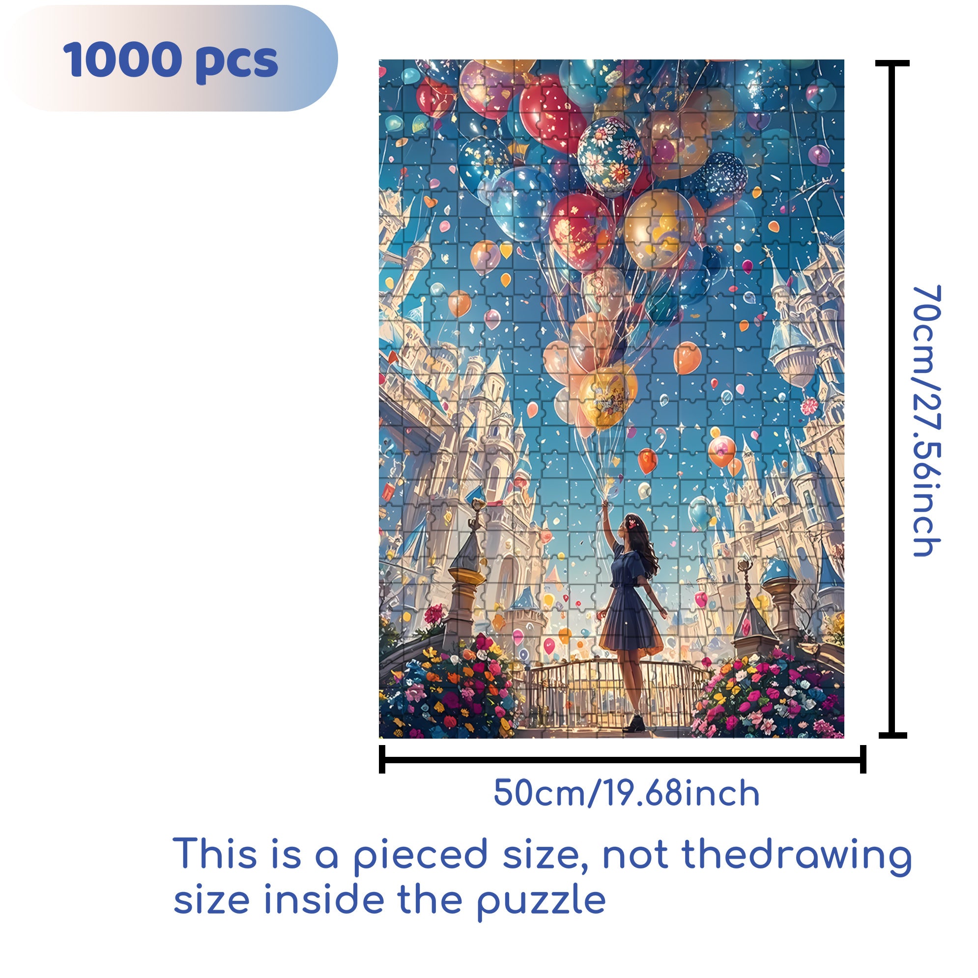 Balloon 500pcs/1000pcs Jigsaw Puzzle, Scratch-Resistant, Interactive Family Game & Brain-Boosting DIY Decor, Perfect for Halloween, Christmas & New Year Gifts, Family Puzzle Game