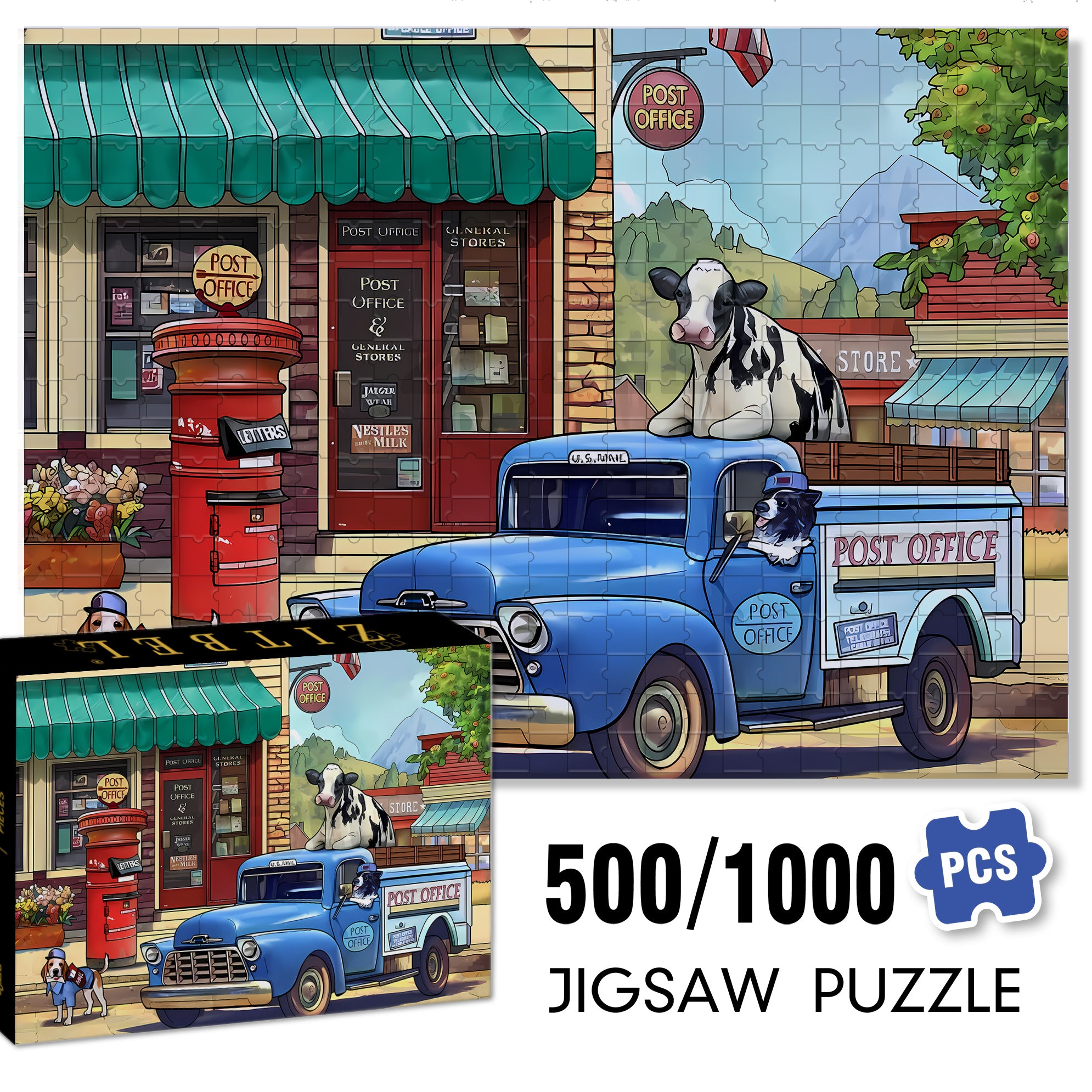 Blurcar 500pcs/1000pcs Jigsaw Puzzle, Scratch-Resistant, Interactive Family Game & Brain-Boosting DIY Decor, Perfect for Halloween, Christmas & New Year Gifts, Family Puzzle Game