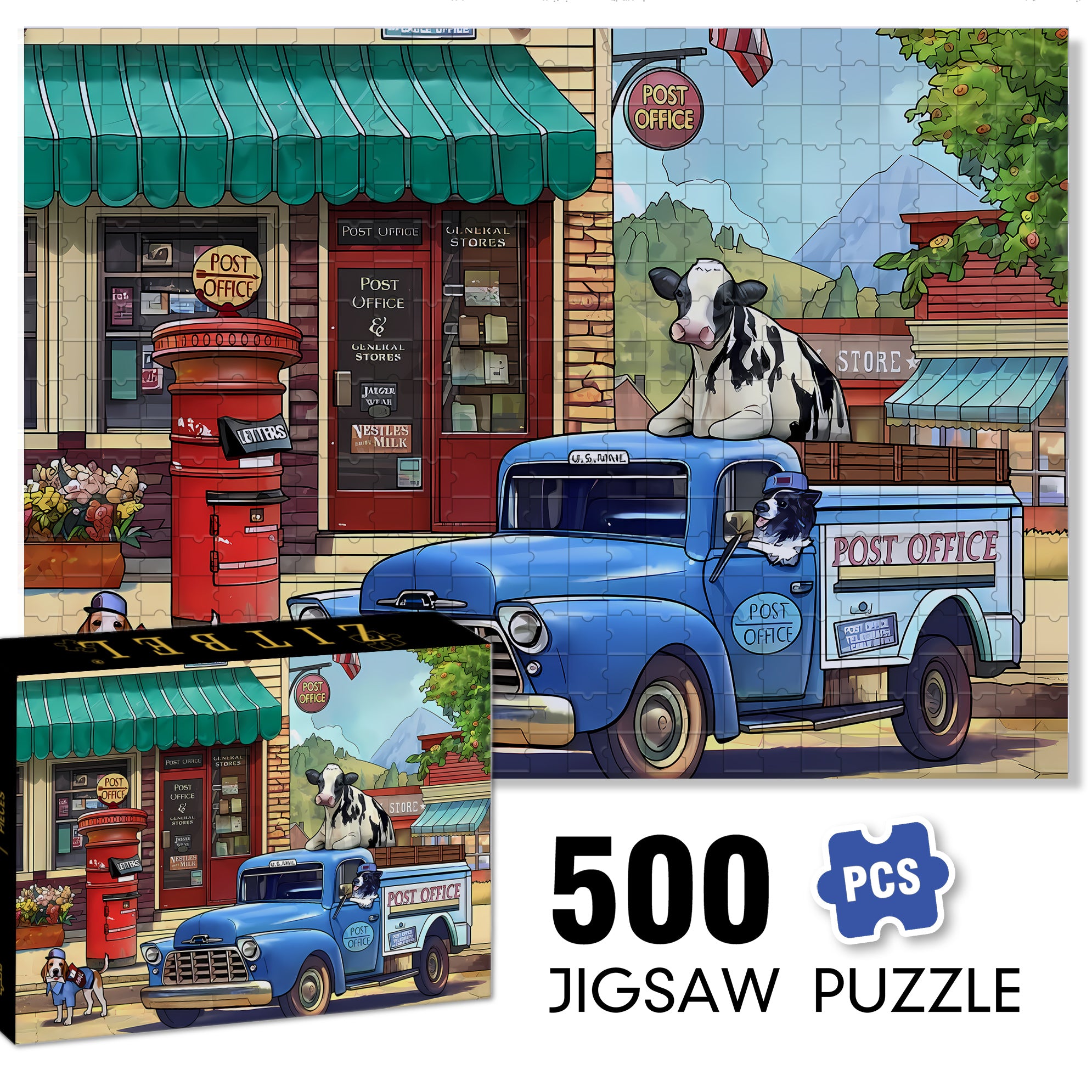 Blurcar 500pcs/1000pcs Jigsaw Puzzle, Scratch-Resistant, Interactive Family Game & Brain-Boosting DIY Decor, Perfect for Halloween, Christmas & New Year Gifts, Family Puzzle Game