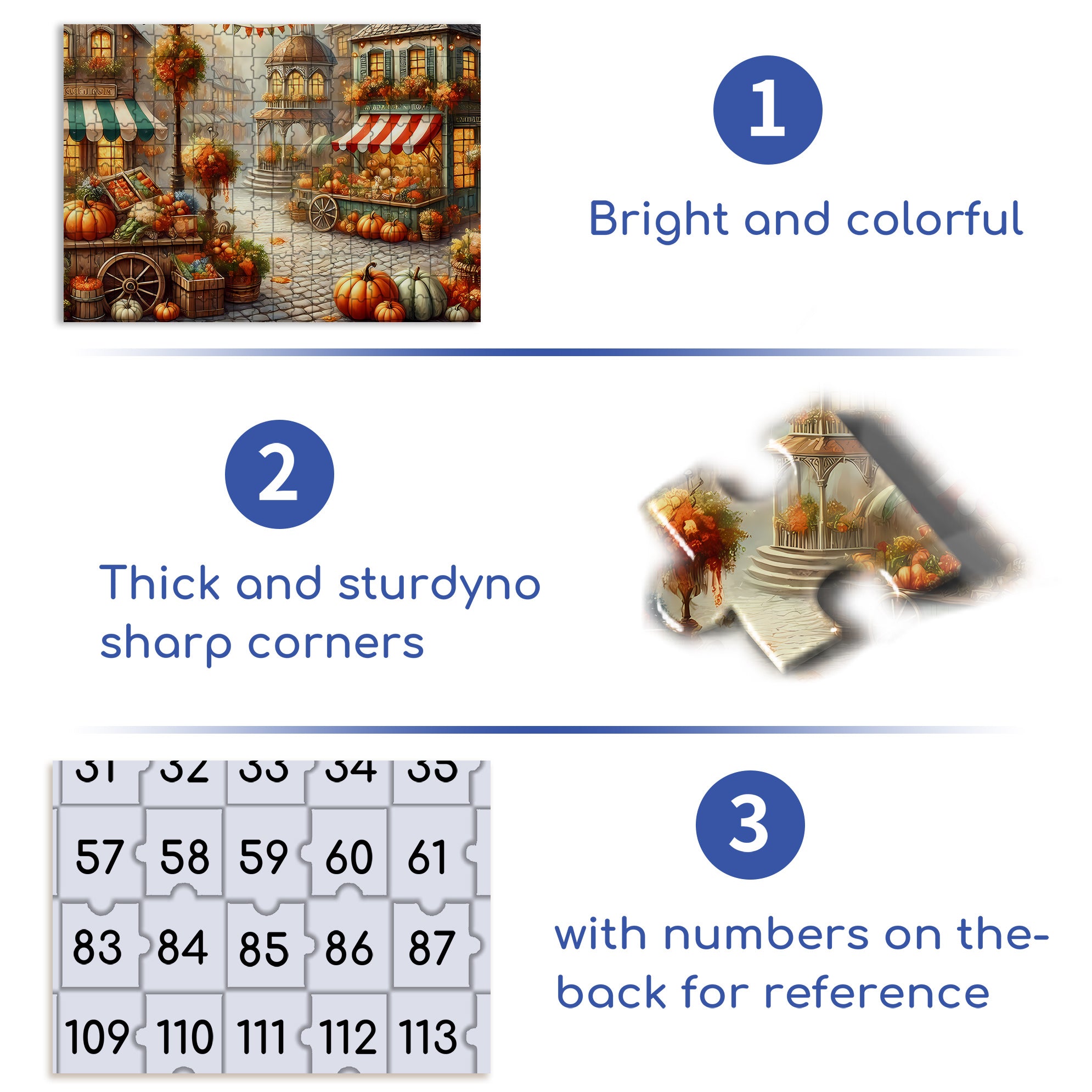 Charming Autumn  500pcs/1000pcs Jigsaw Puzzle, Scratch-Resistant, Interactive Family Game & Brain-Boosting DIY Decor, Perfect for Halloween, Christmas & New Year Gifts, Family Puzzle Game