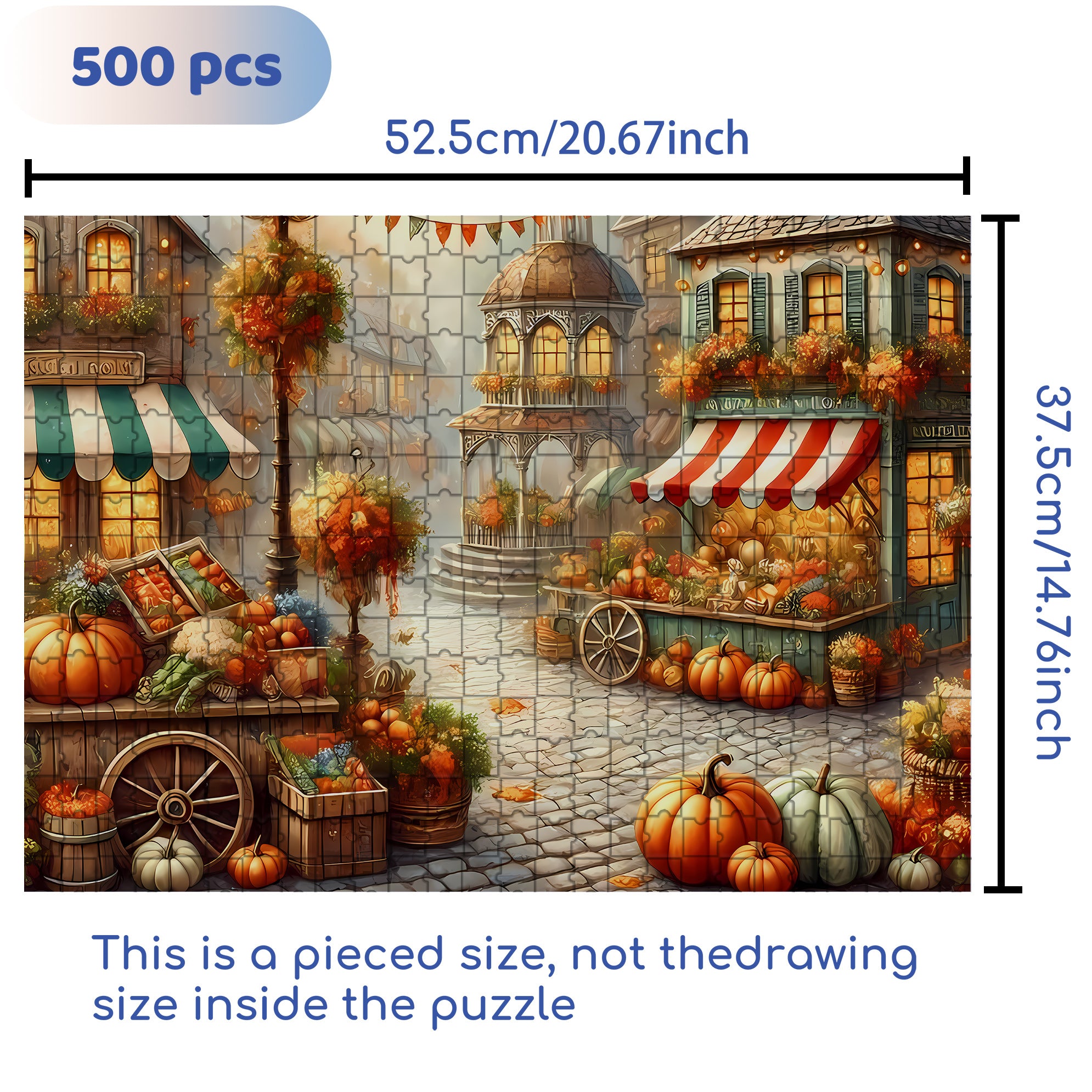Charming Autumn  500pcs/1000pcs Jigsaw Puzzle, Scratch-Resistant, Interactive Family Game & Brain-Boosting DIY Decor, Perfect for Halloween, Christmas & New Year Gifts, Family Puzzle Game