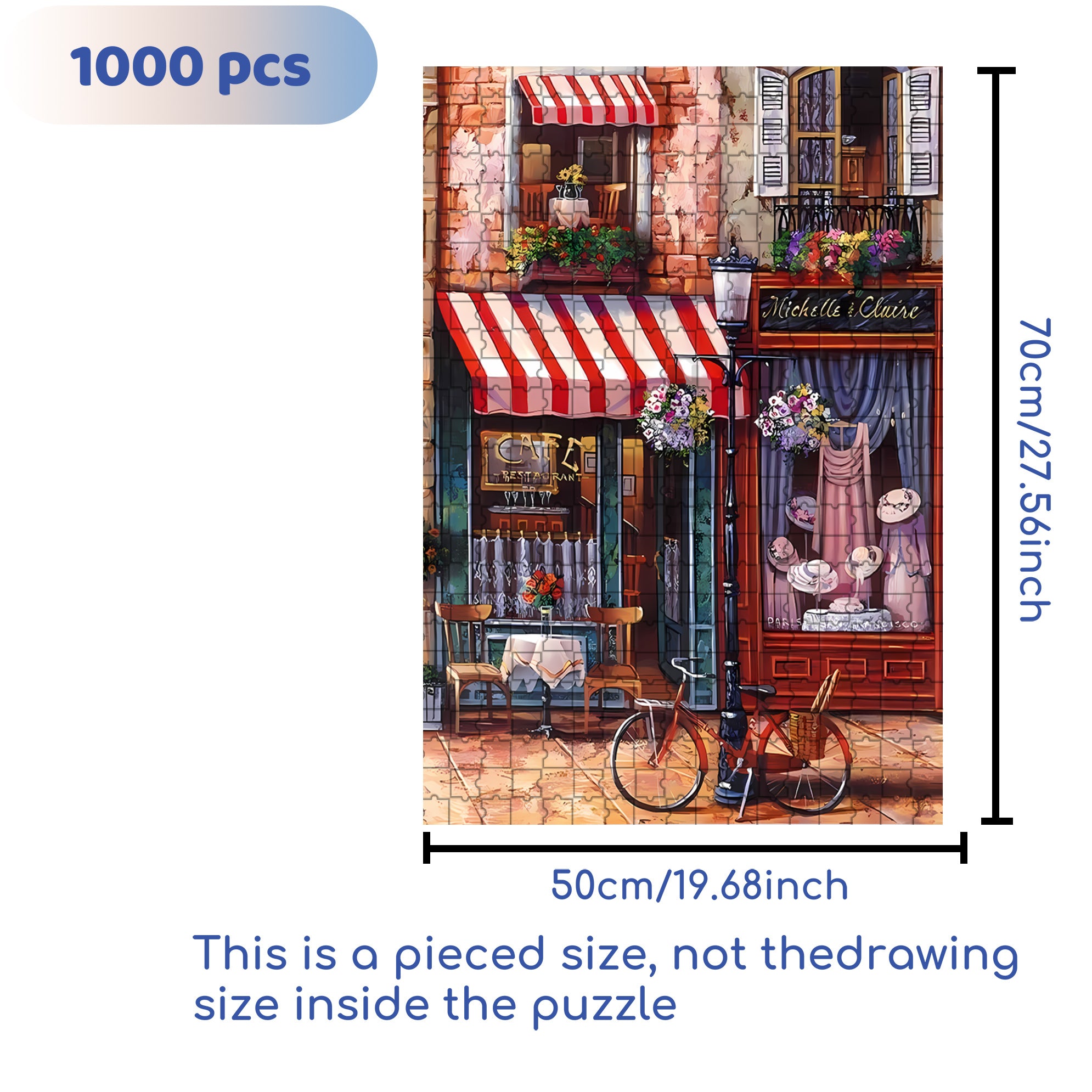 Clothing Store  500pcs/1000pcs Jigsaw Puzzle, Scratch-Resistant, Interactive Family Game & Brain-Boosting DIY Decor, Perfect for Halloween, Christmas & New Year Gifts, Family Puzzle Game