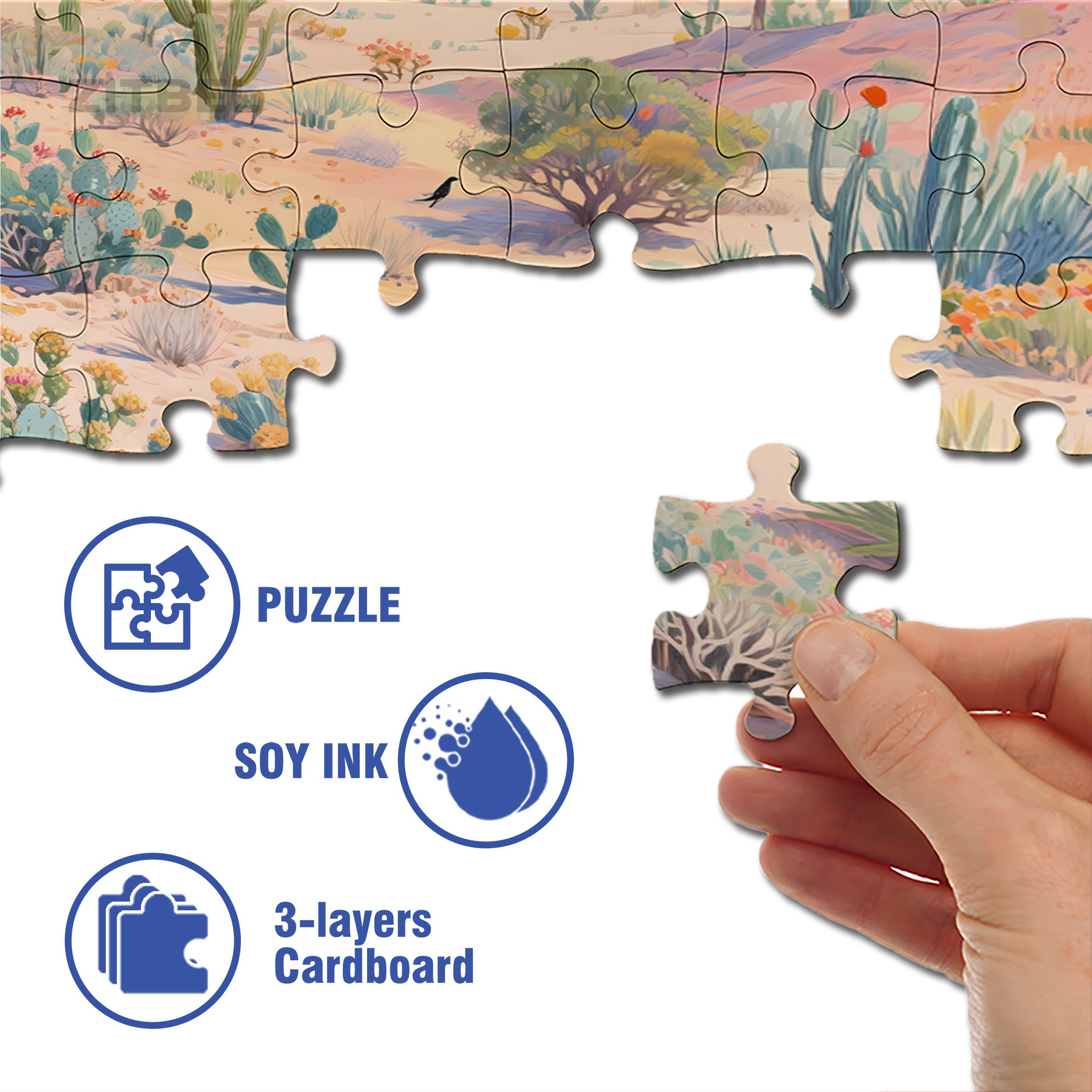 Desert 500pcs/1000pcs Jigsaw Puzzle, Scratch-Resistant, Interactive Family Game & Brain-Boosting DIY Decor, Perfect for Halloween, Christmas & New Year Gifts, Family Puzzle Game