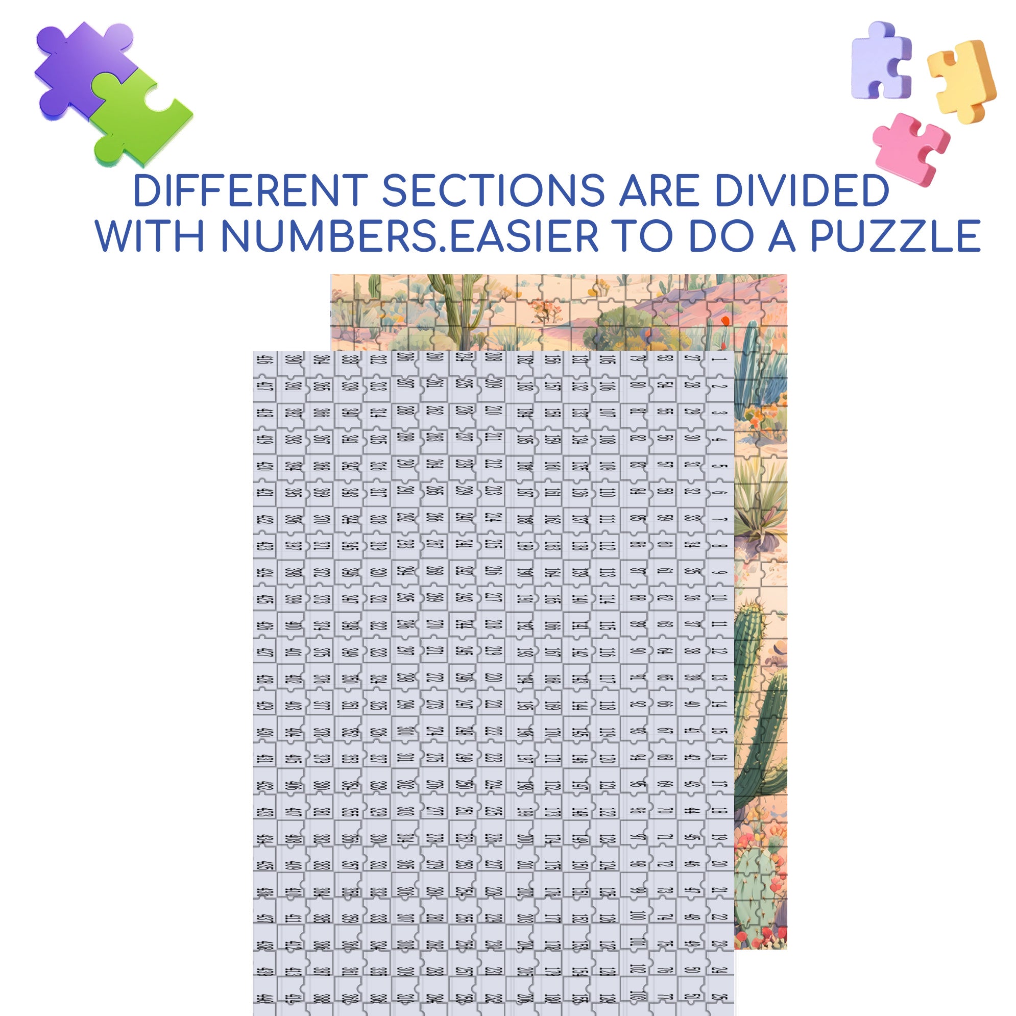 Desert 500pcs/1000pcs Jigsaw Puzzle, Scratch-Resistant, Interactive Family Game & Brain-Boosting DIY Decor, Perfect for Halloween, Christmas & New Year Gifts, Family Puzzle Game