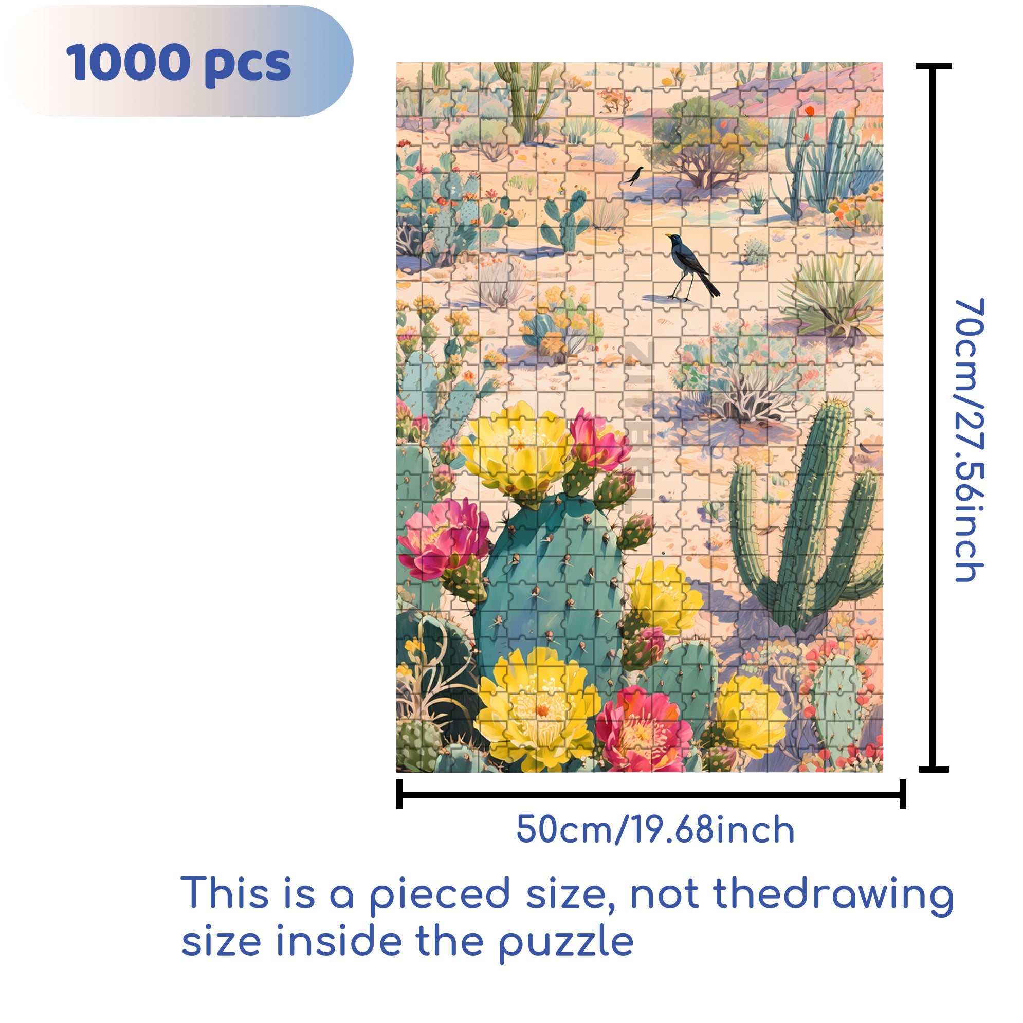 Desert 500pcs/1000pcs Jigsaw Puzzle, Scratch-Resistant, Interactive Family Game & Brain-Boosting DIY Decor, Perfect for Halloween, Christmas & New Year Gifts, Family Puzzle Game