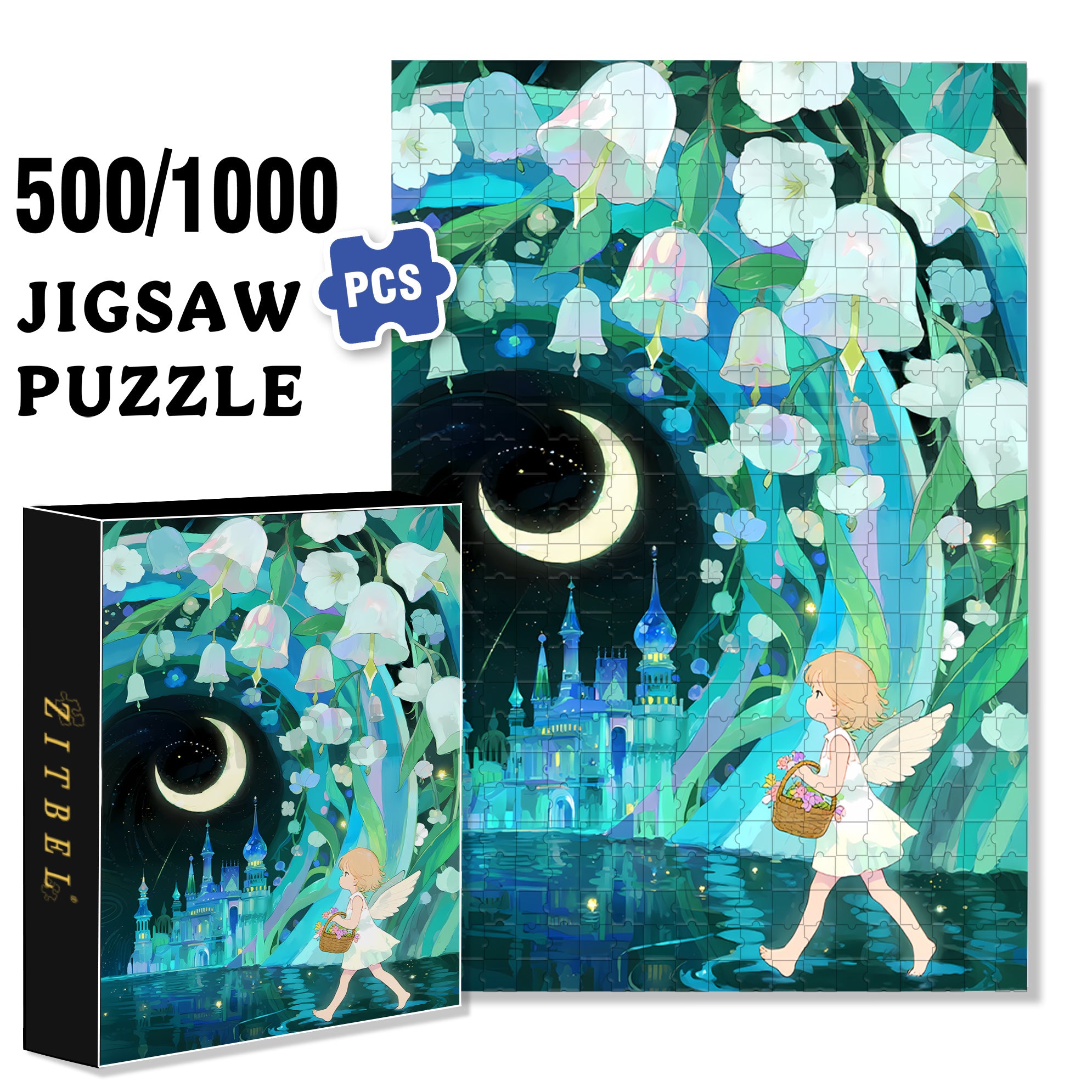 Elf 500pcs/1000pcs Jigsaw Puzzle, Scratch-Resistant, Interactive Family Game & Brain-Boosting DIY Decor, Perfect for Halloween, Christmas & New Year Gifts, Family Puzzle Game
