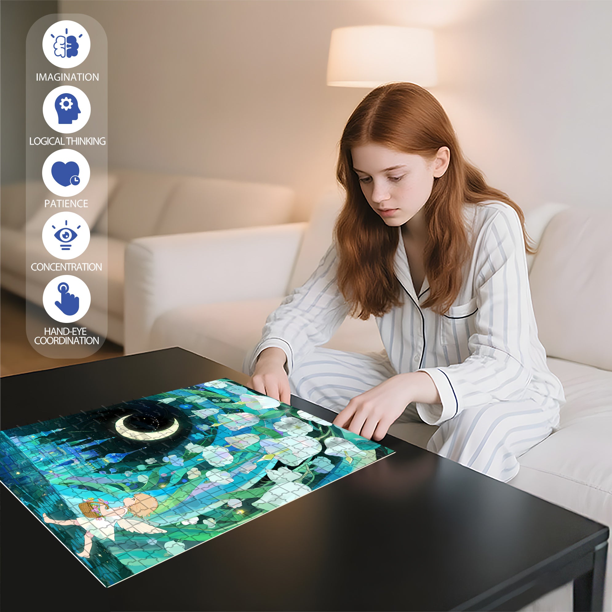 Elf 500pcs/1000pcs Jigsaw Puzzle, Scratch-Resistant, Interactive Family Game & Brain-Boosting DIY Decor, Perfect for Halloween, Christmas & New Year Gifts, Family Puzzle Game