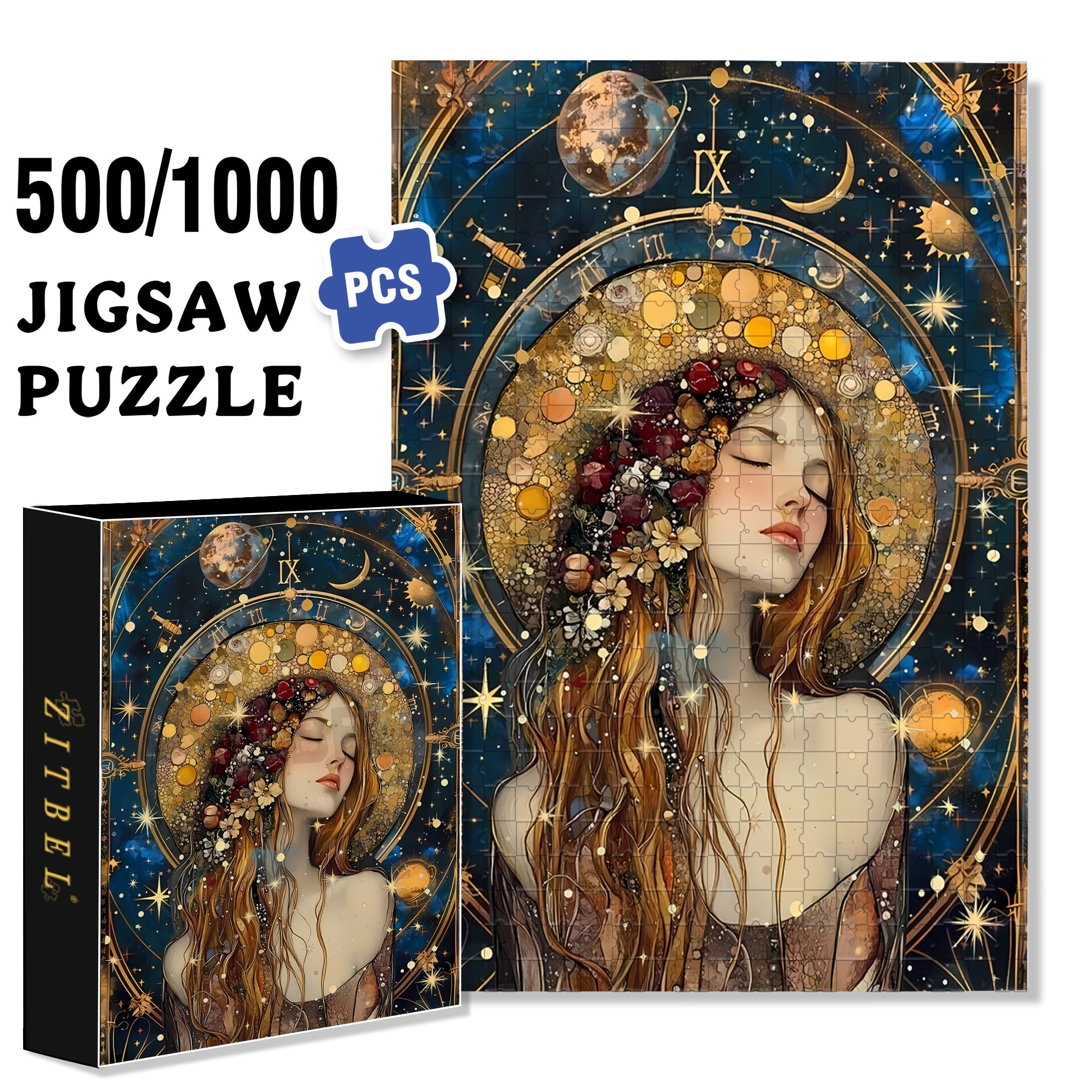 Fantasy 2 500pcs/1000pcs Jigsaw Puzzle, Scratch-Resistant, Interactive Family Game & Brain-Boosting DIY Decor, Perfect for Halloween, Christmas & New Year Gifts, Family Puzzle Game