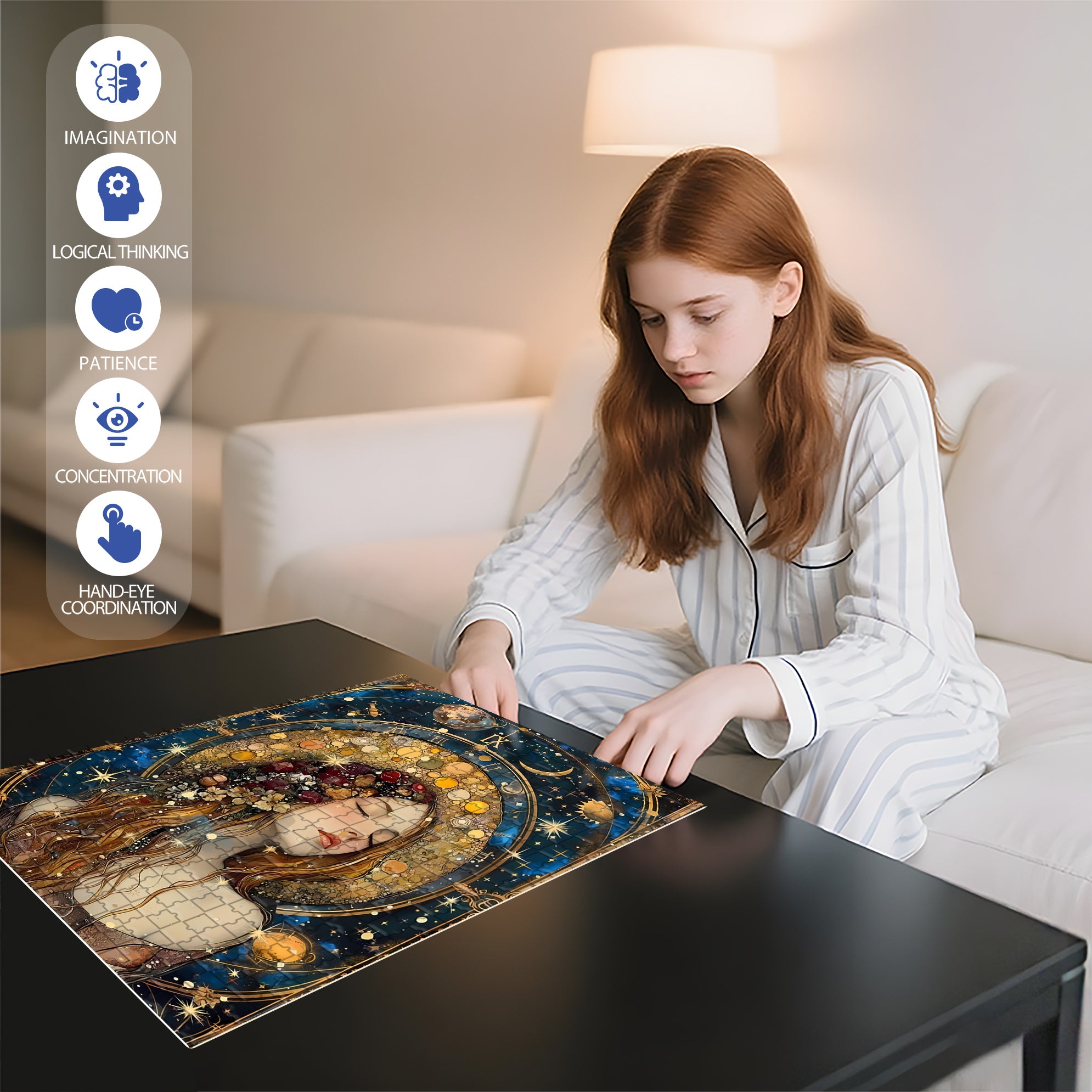 Fantasy 2 500pcs/1000pcs Jigsaw Puzzle, Scratch-Resistant, Interactive Family Game & Brain-Boosting DIY Decor, Perfect for Halloween, Christmas & New Year Gifts, Family Puzzle Game