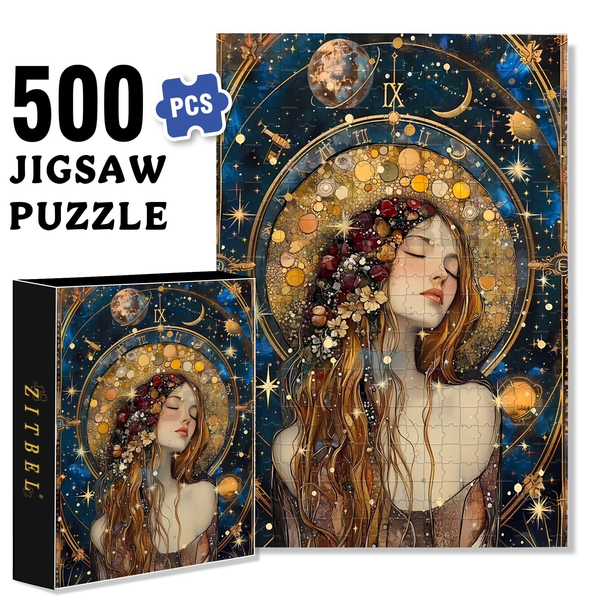 Fantasy 2 500pcs/1000pcs Jigsaw Puzzle, Scratch-Resistant, Interactive Family Game & Brain-Boosting DIY Decor, Perfect for Halloween, Christmas & New Year Gifts, Family Puzzle Game