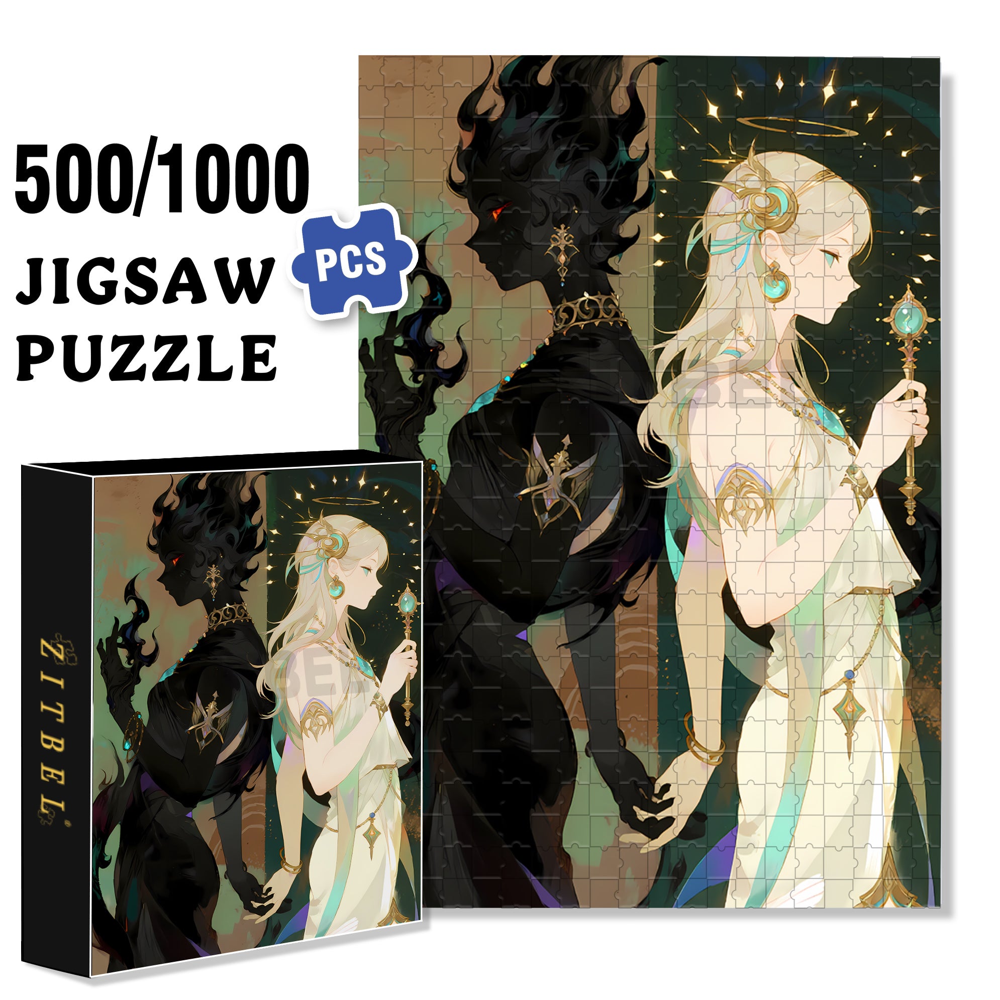 Fantasy 500pcs/1000pcs Jigsaw Puzzle, Scratch-Resistant, Interactive Family Game & Brain-Boosting DIY Decor, Perfect for Halloween, Christmas & New Year Gifts, Family Puzzle Game
