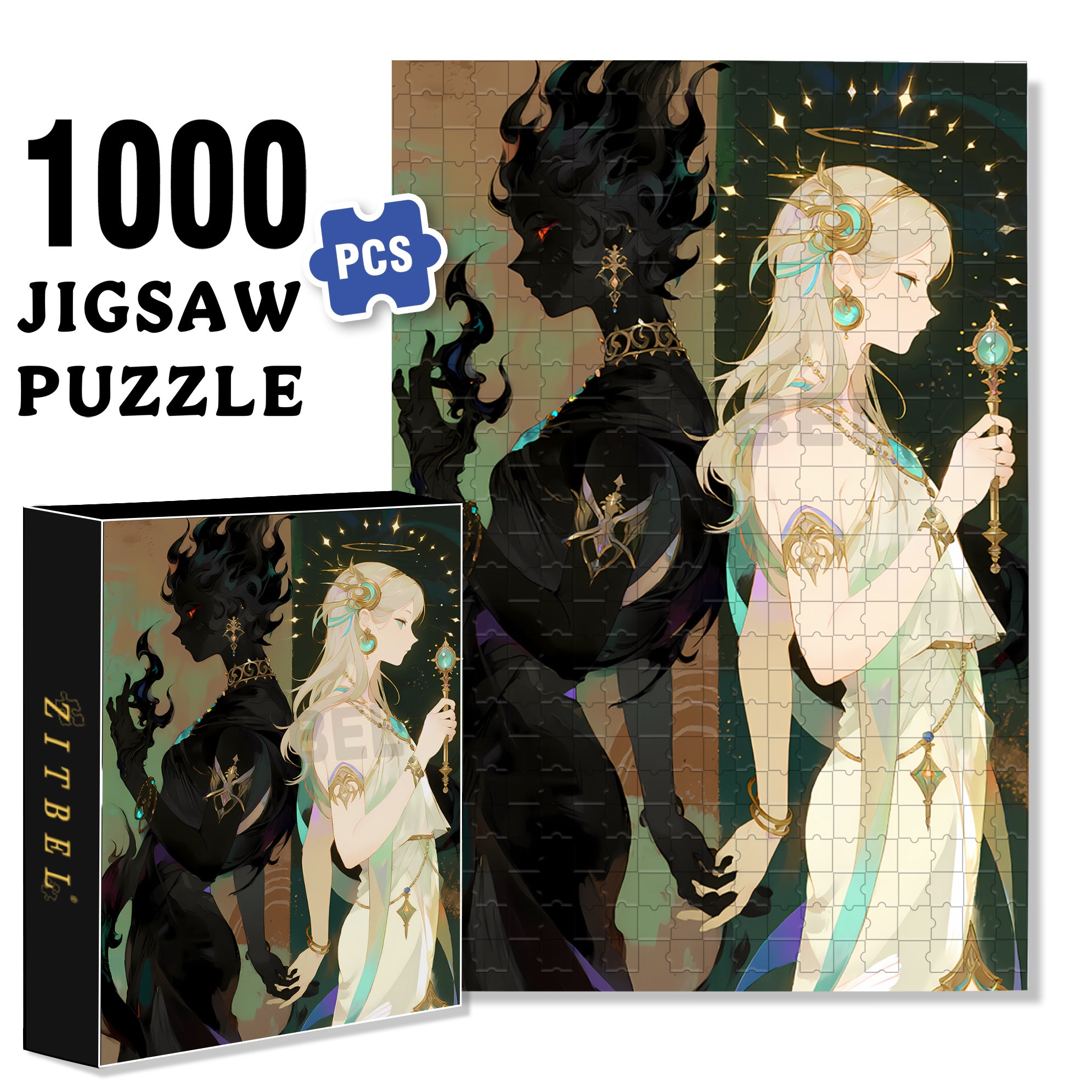 Fantasy 500pcs/1000pcs Jigsaw Puzzle, Scratch-Resistant, Interactive Family Game & Brain-Boosting DIY Decor, Perfect for Halloween, Christmas & New Year Gifts, Family Puzzle Game
