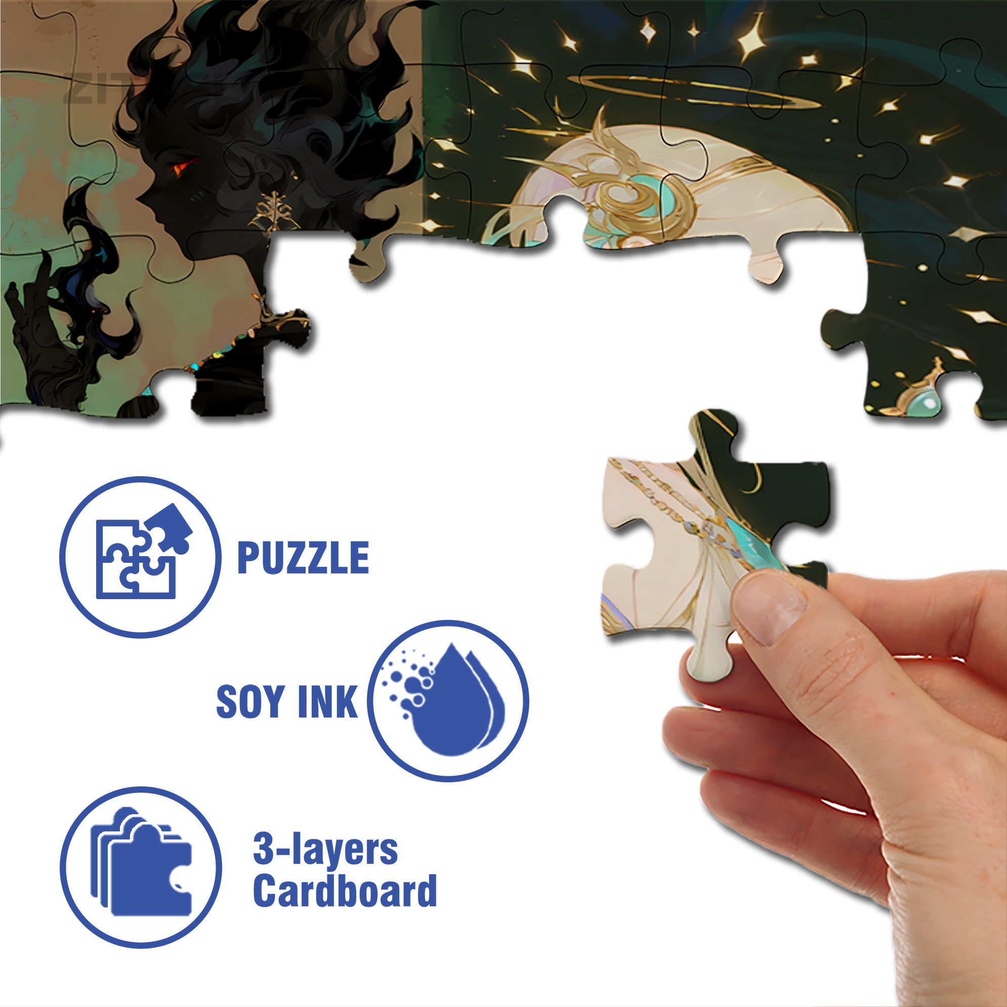 Fantasy 500pcs/1000pcs Jigsaw Puzzle, Scratch-Resistant, Interactive Family Game & Brain-Boosting DIY Decor, Perfect for Halloween, Christmas & New Year Gifts, Family Puzzle Game