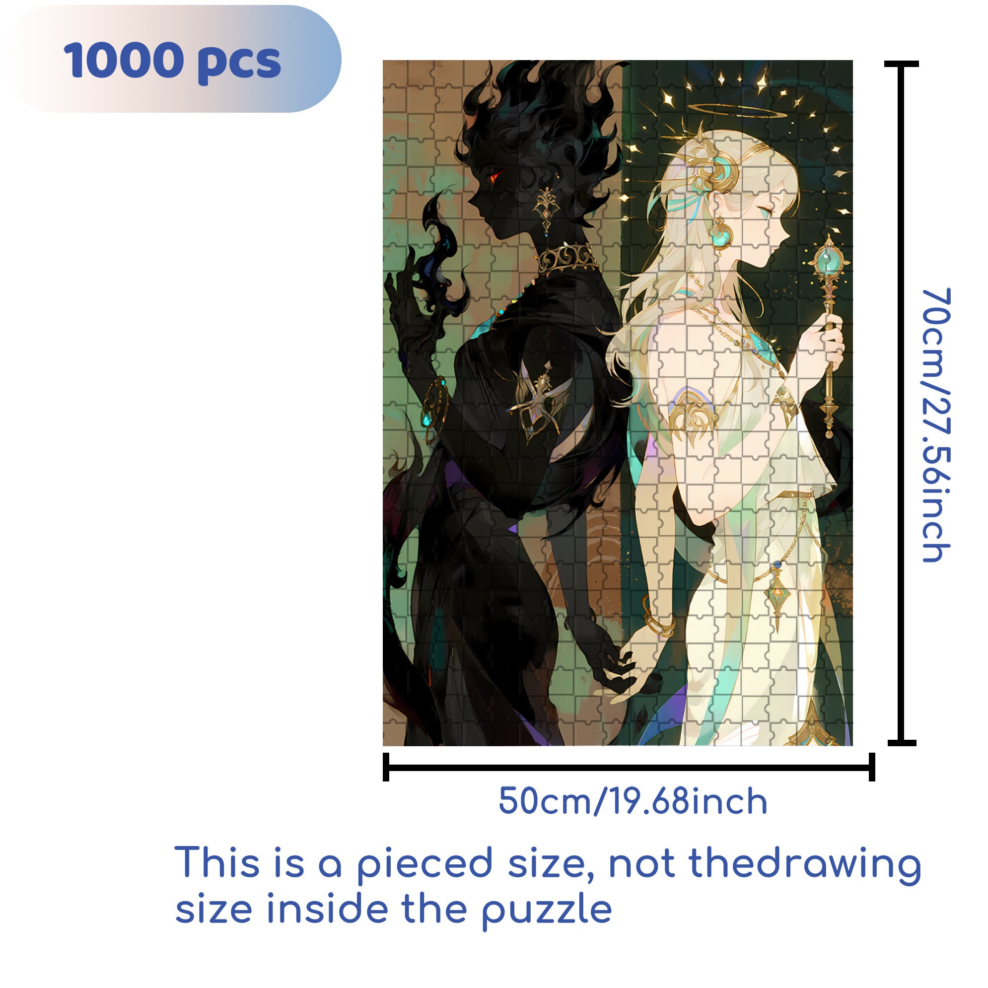 Fantasy 500pcs/1000pcs Jigsaw Puzzle, Scratch-Resistant, Interactive Family Game & Brain-Boosting DIY Decor, Perfect for Halloween, Christmas & New Year Gifts, Family Puzzle Game