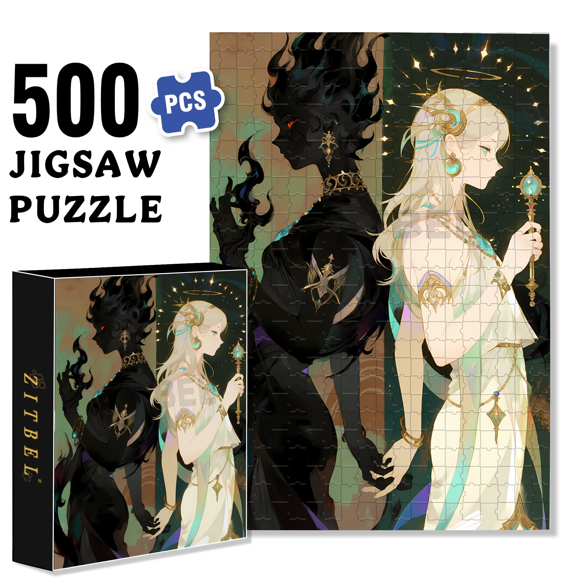 Fantasy 500pcs/1000pcs Jigsaw Puzzle, Scratch-Resistant, Interactive Family Game & Brain-Boosting DIY Decor, Perfect for Halloween, Christmas & New Year Gifts, Family Puzzle Game
