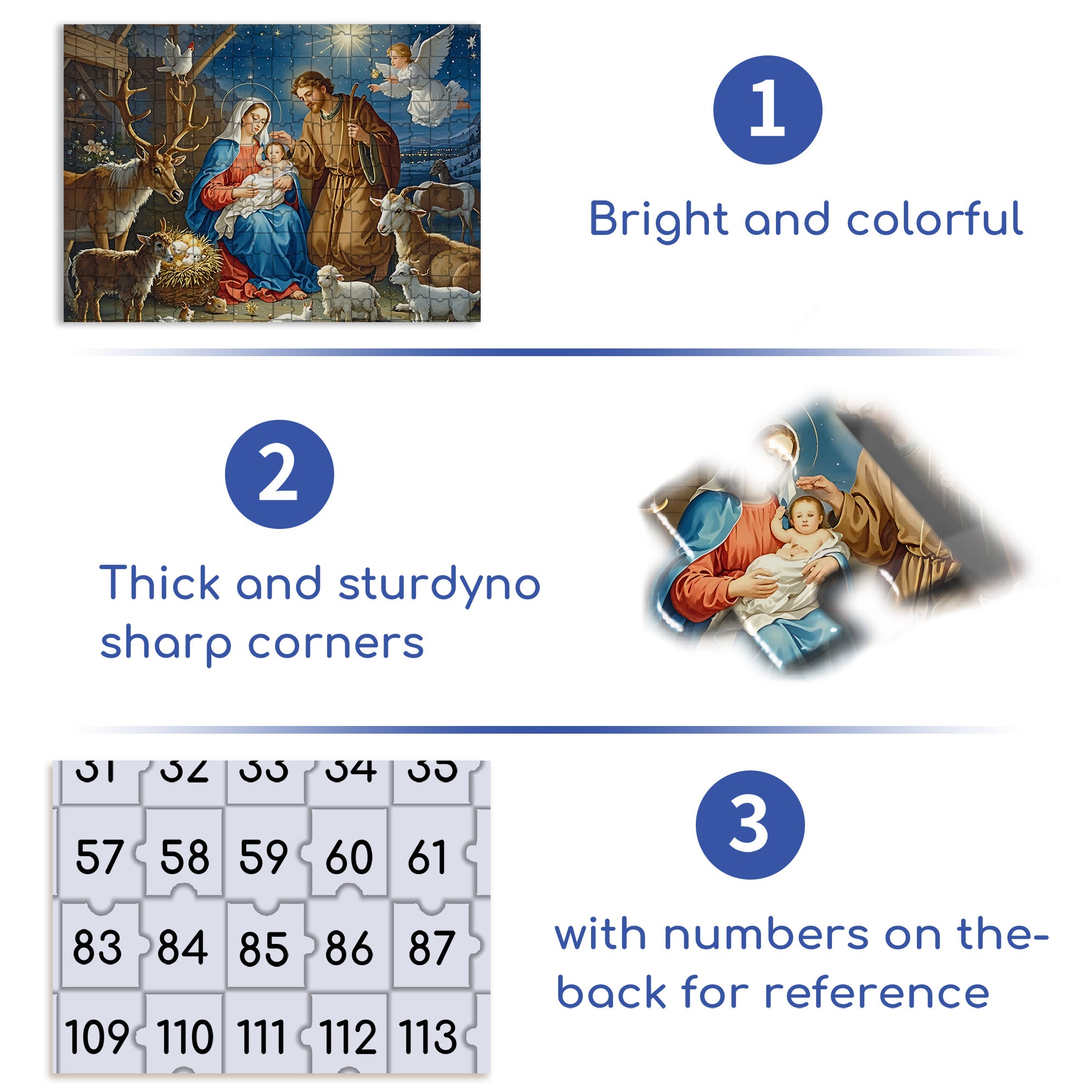 First Christmas 500pcs/1000pcs Jigsaw Puzzle, Scratch-Resistant, Interactive Family Game & Brain-Boosting DIY Decor, Perfect for Halloween, Christmas & New Year Gifts, Family Puzzle Game
