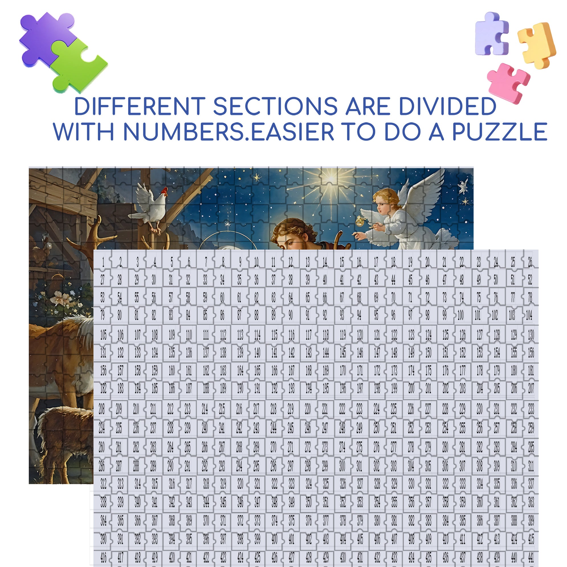 First Christmas 500pcs/1000pcs Jigsaw Puzzle, Scratch-Resistant, Interactive Family Game & Brain-Boosting DIY Decor, Perfect for Halloween, Christmas & New Year Gifts, Family Puzzle Game