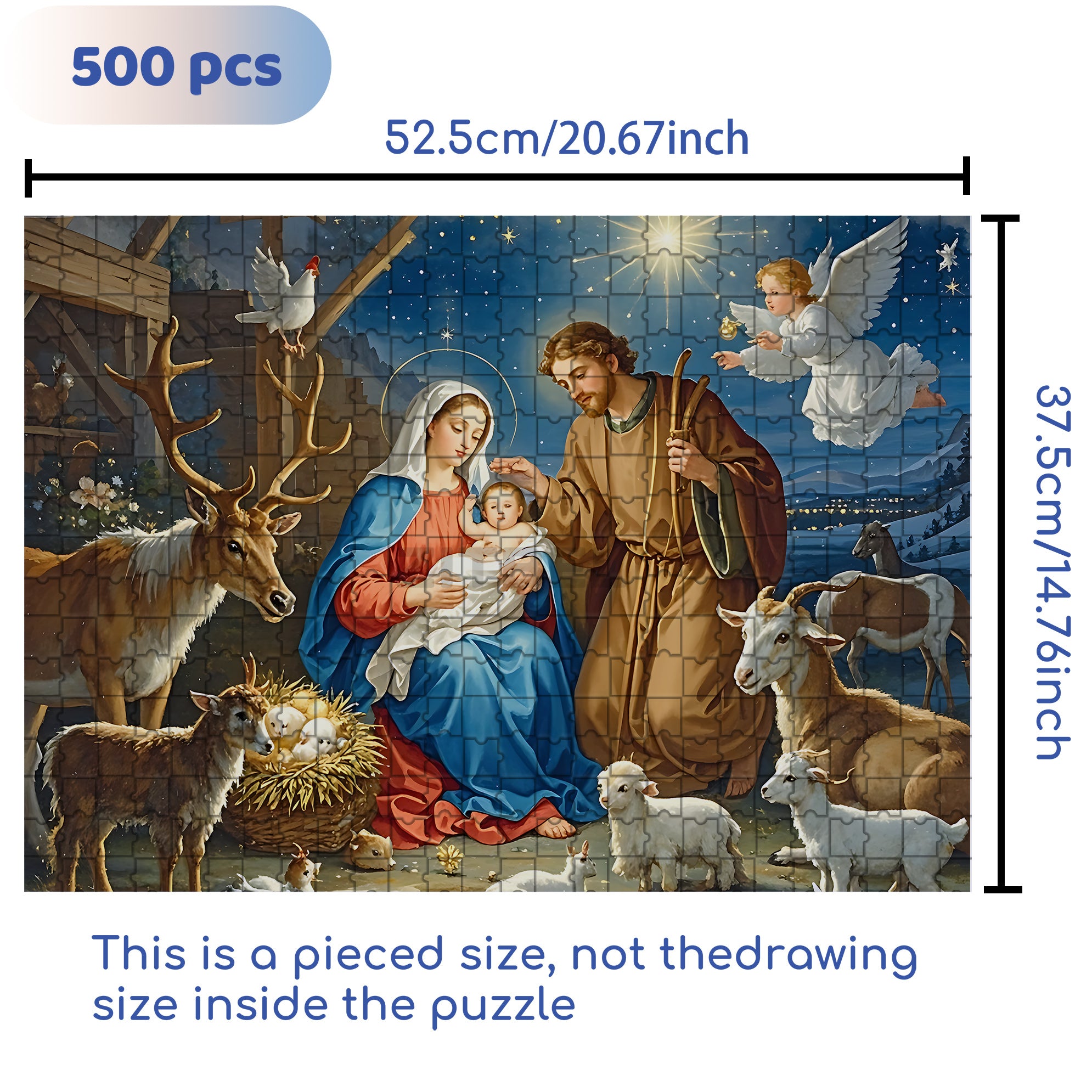 First Christmas 500pcs/1000pcs Jigsaw Puzzle, Scratch-Resistant, Interactive Family Game & Brain-Boosting DIY Decor, Perfect for Halloween, Christmas & New Year Gifts, Family Puzzle Game