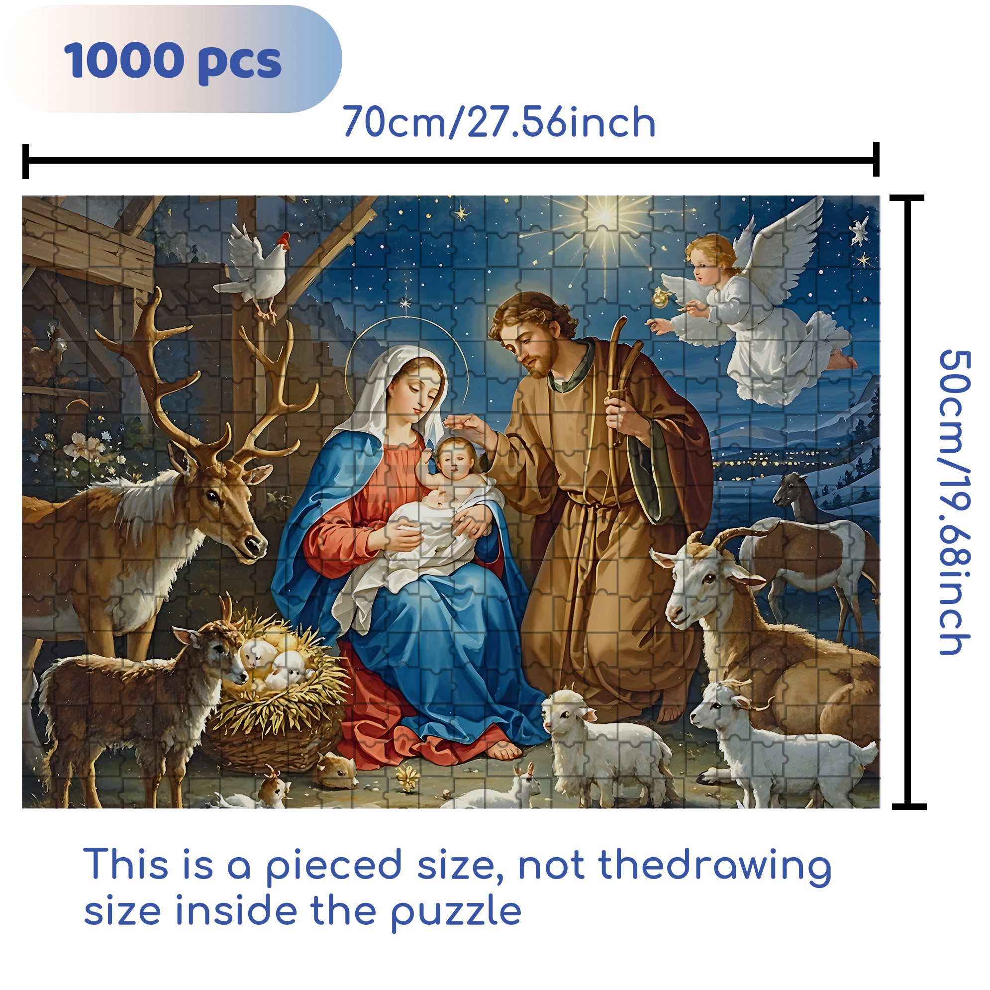First Christmas 500pcs/1000pcs Jigsaw Puzzle, Scratch-Resistant, Interactive Family Game & Brain-Boosting DIY Decor, Perfect for Halloween, Christmas & New Year Gifts, Family Puzzle Game