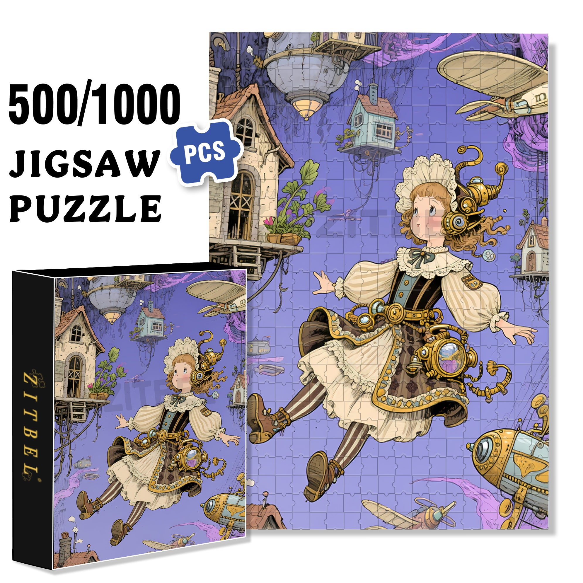 Float 500pcs/1000pcs Jigsaw Puzzle, Scratch-Resistant, Interactive Family Game & Brain-Boosting DIY Decor, Perfect for Halloween, Christmas & New Year Gifts, Family Puzzle Game
