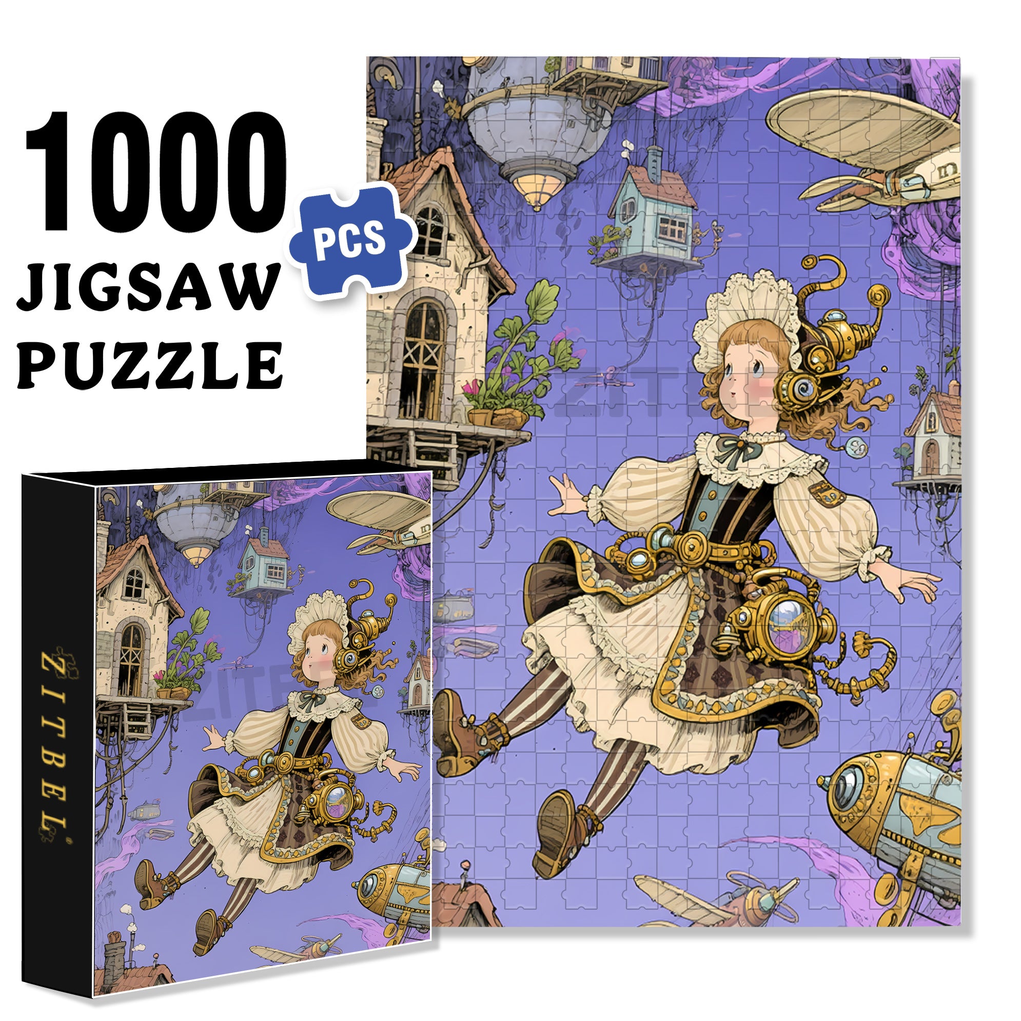 Float 500pcs/1000pcs Jigsaw Puzzle, Scratch-Resistant, Interactive Family Game & Brain-Boosting DIY Decor, Perfect for Halloween, Christmas & New Year Gifts, Family Puzzle Game