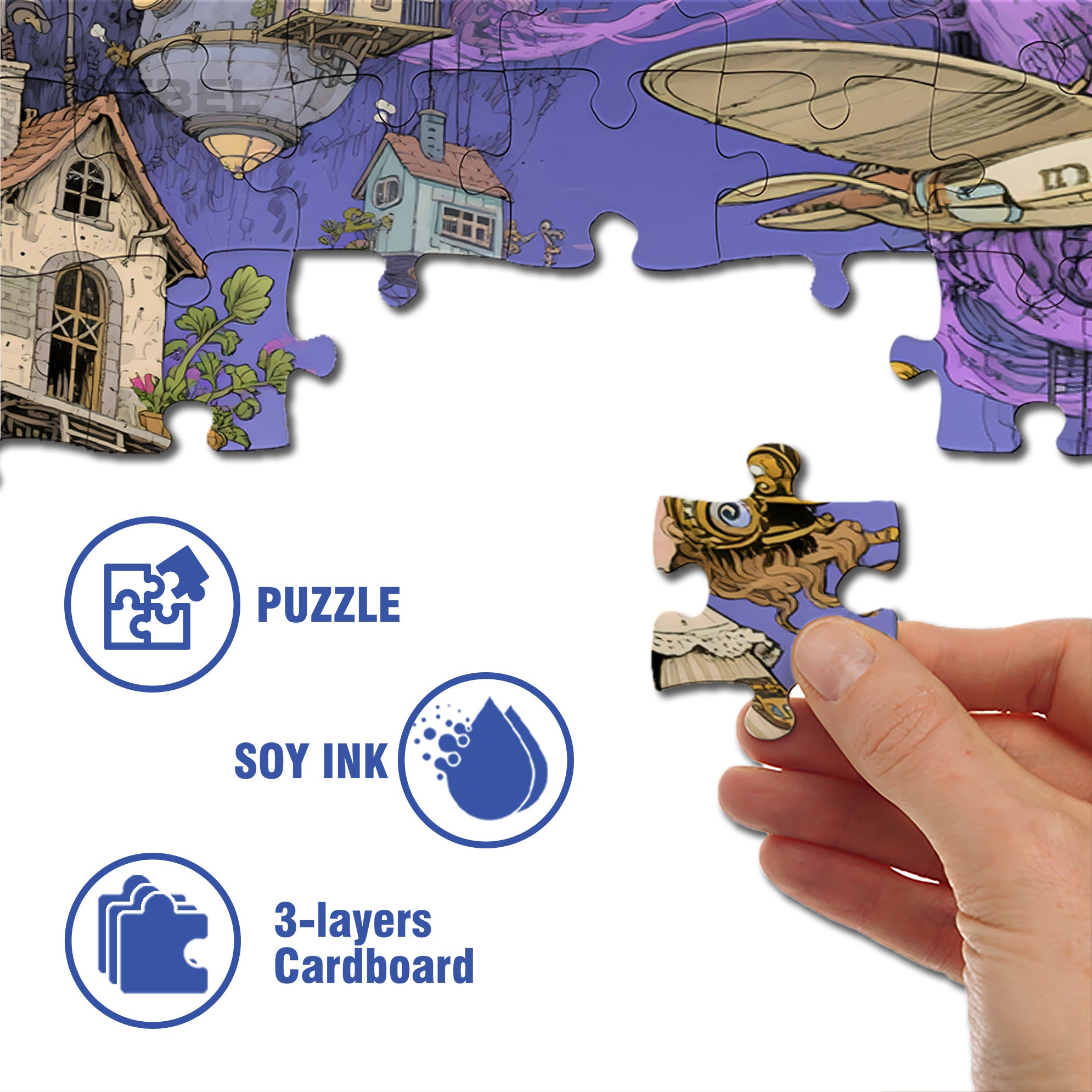 Float 500pcs/1000pcs Jigsaw Puzzle, Scratch-Resistant, Interactive Family Game & Brain-Boosting DIY Decor, Perfect for Halloween, Christmas & New Year Gifts, Family Puzzle Game